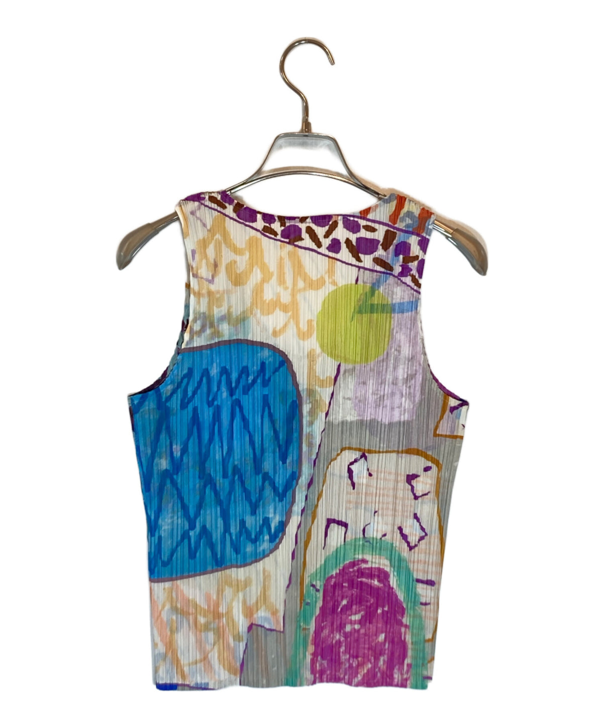 [Pre-owned] PLEATS PLEASE All-Over Print Sleeveless Pleated Blouse PP12-JK411