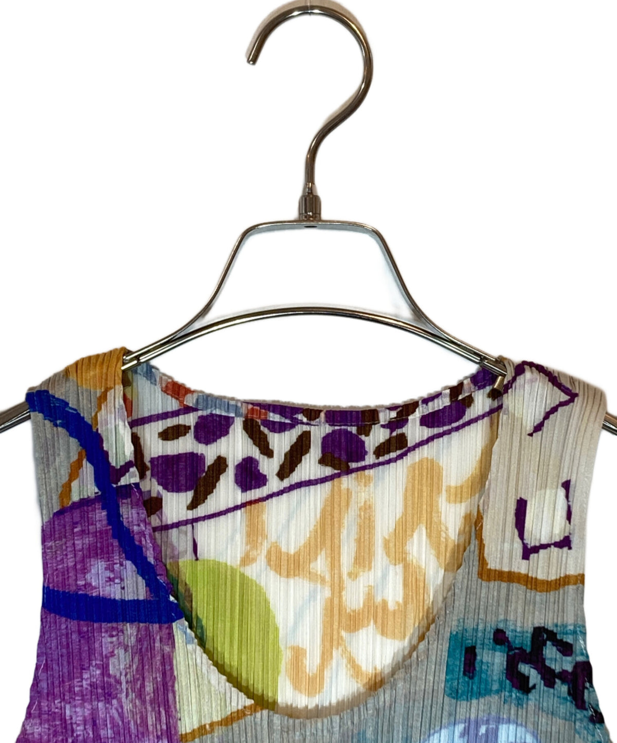 [Pre-owned] PLEATS PLEASE All-Over Print Sleeveless Pleated Blouse PP12-JK411
