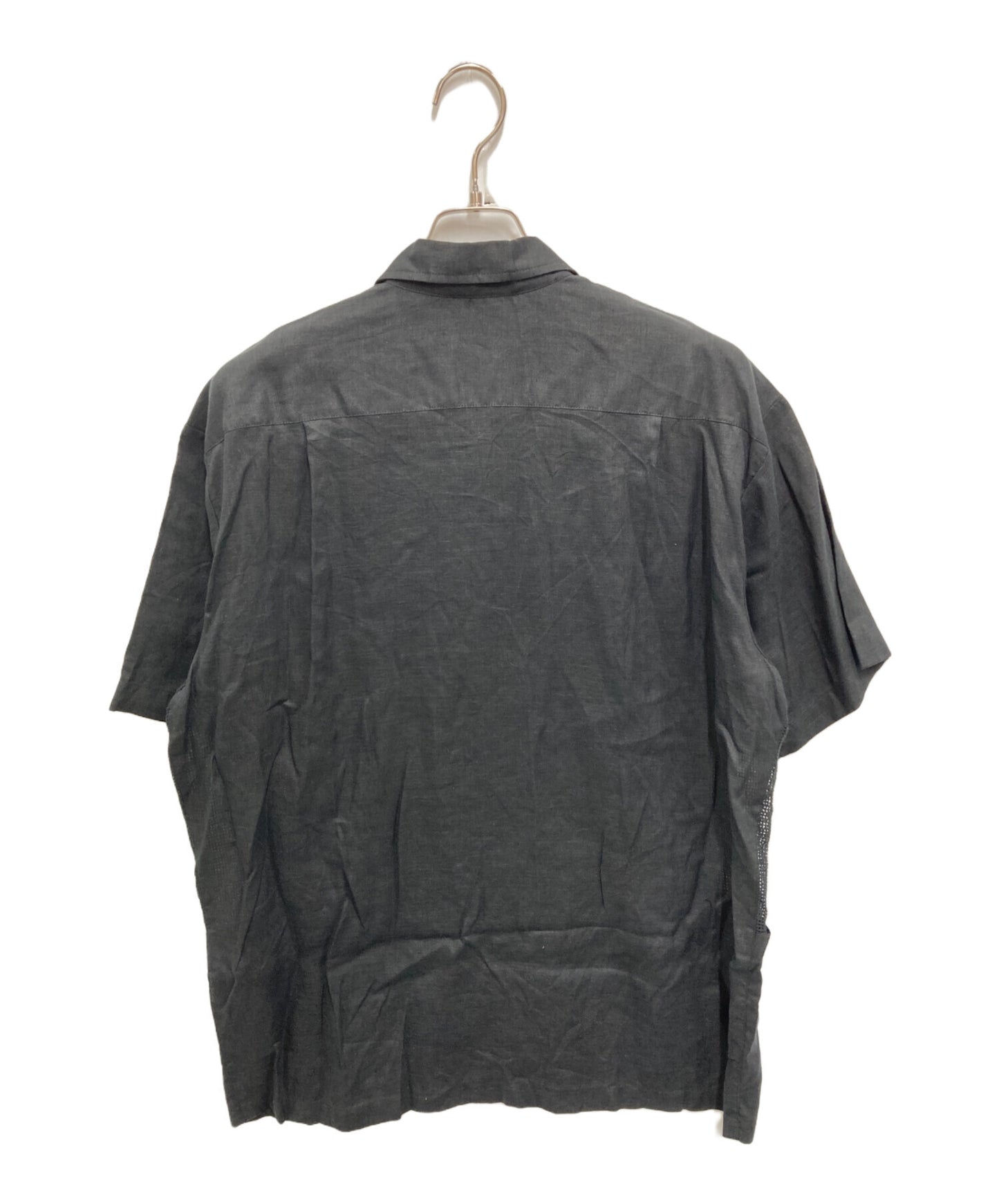 [Pre-owned] SUPREME Mesh Paneled Linen Short Sleeve Shirt