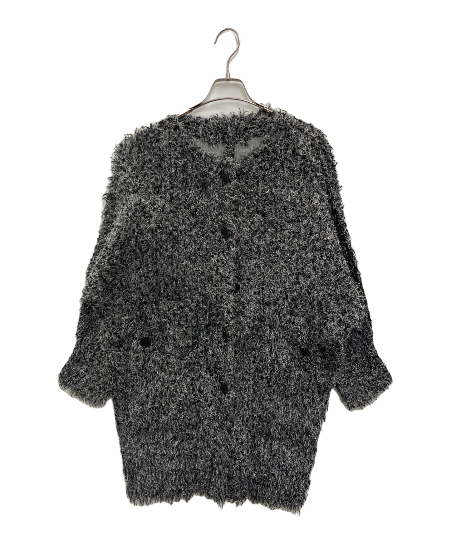 [Pre-owned] PLEATS PLEASE Shaggy Pleats Crew Neck Long Cardigan PP63-JA785