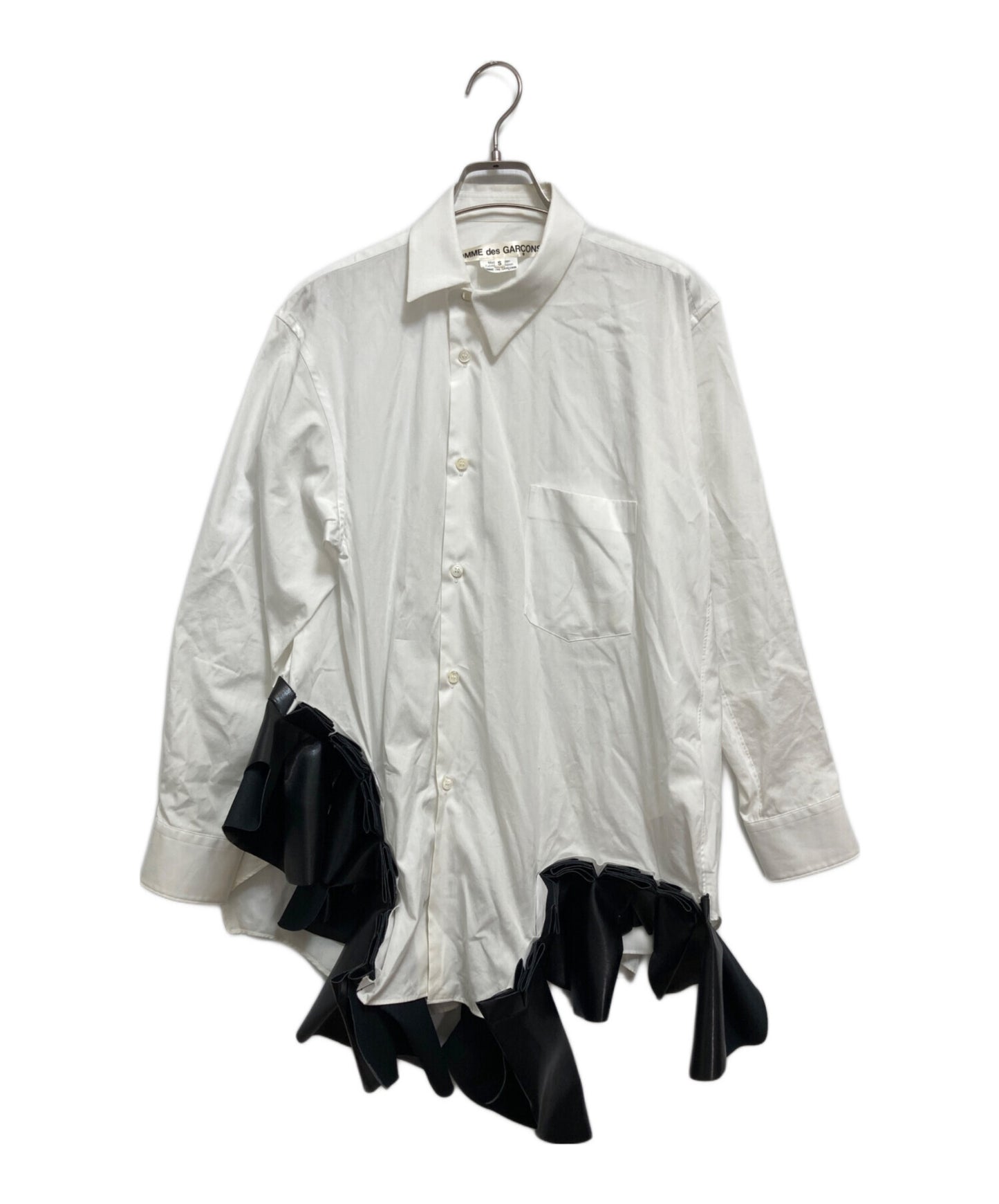 [Pre-owned] COMME des GARCONS Faux leather ruffle design shirt GN-B010