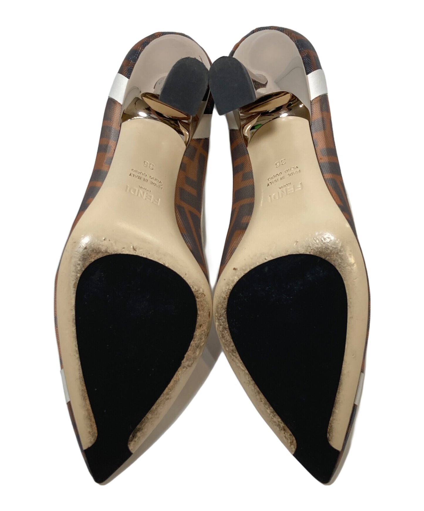 [Pre-owned] FENDI Zucca Pattern Mesh Pumps