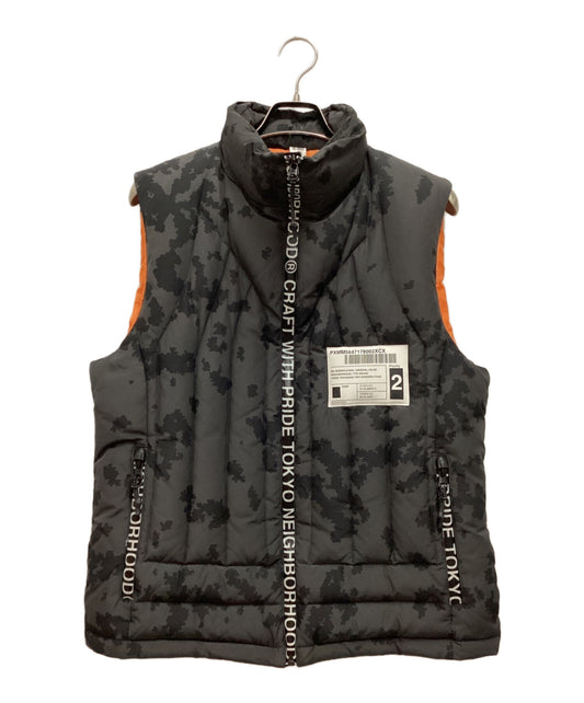 [Pre-owned] NEIGHBORHOOD DEJ SC . DOWN / NC-VEST Down vest, digital snow camo pattern, logo zip, stand collar 19AW 192tsnh-jkm11