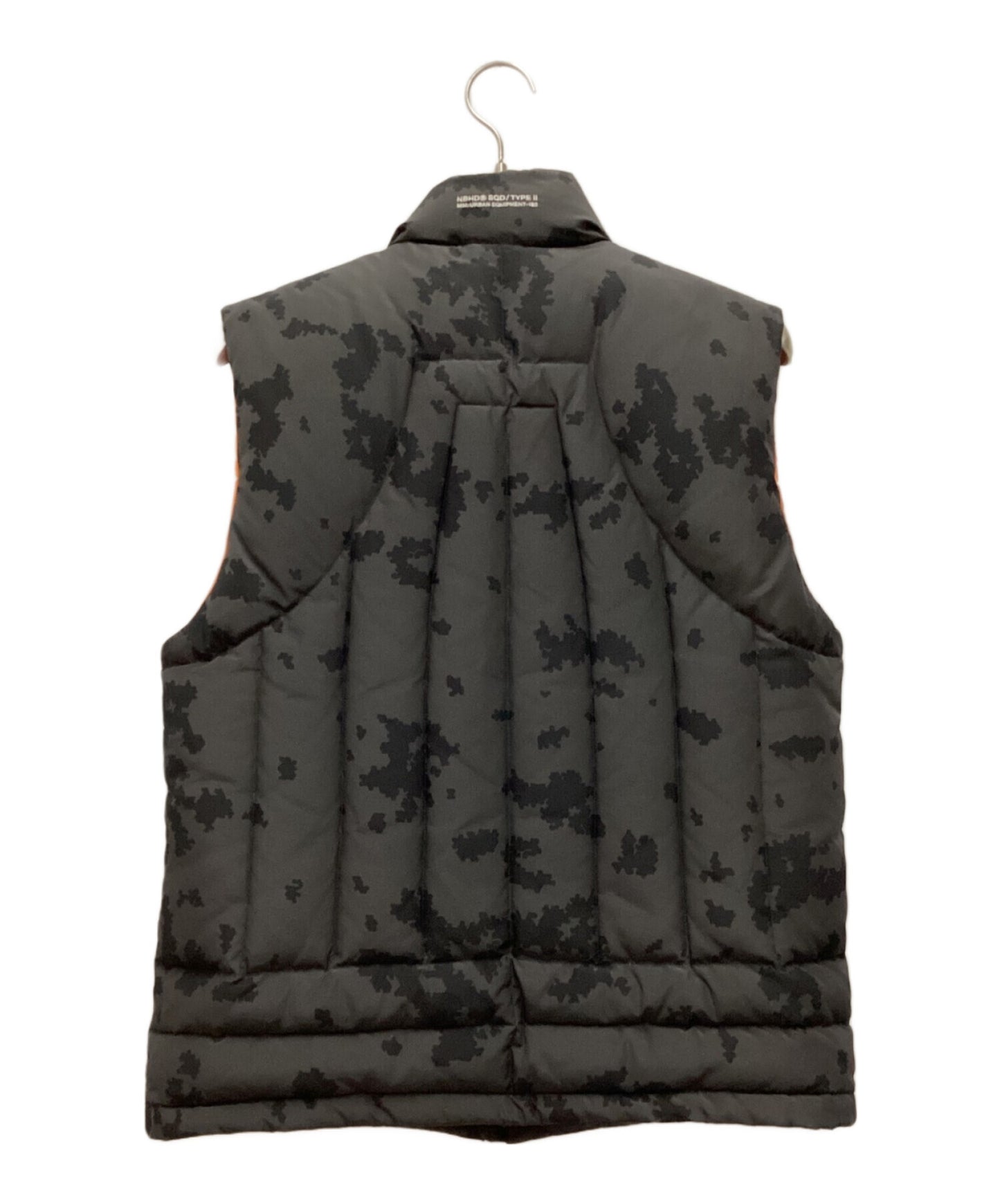 [Pre-owned] NEIGHBORHOOD DEJ SC . DOWN / NC-VEST Down vest, digital snow camo pattern, logo zip, stand collar 19AW 192tsnh-jkm11