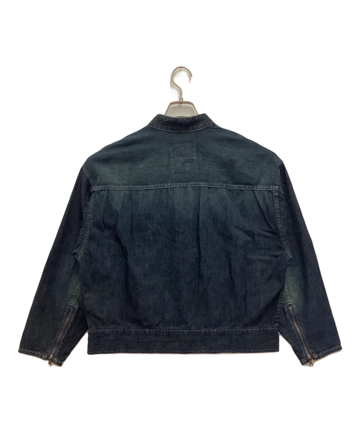 [Pre-owned] Hysteric Glamour POPBERRY Embroidered Denim Racing Jacket Zip Stand Collar 01223AB12