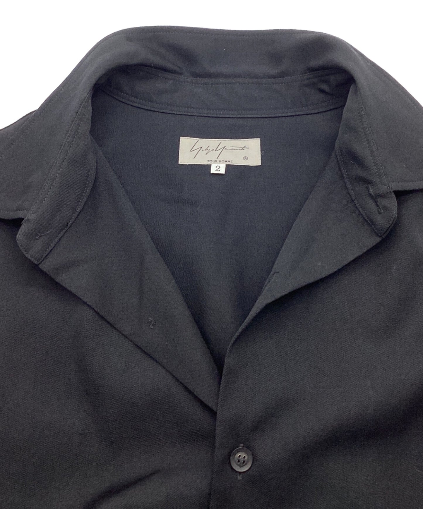 [Pre-owned] Yohji Yamamoto pour homme Wrinkled gaber front-back blouse, wool HN-B34-100