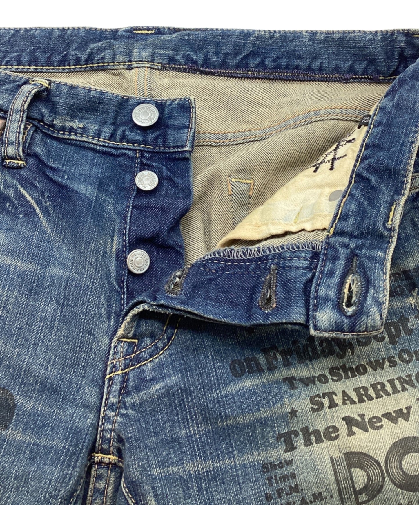 [Pre-owned] Hysteric Glamour New York Dolls Denim Pants Straight Stretch Studded 4AP-3013