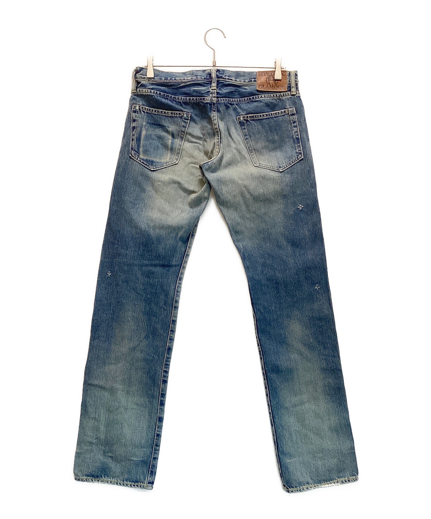[Pre-owned] Hysteric Glamour Small Window Remake Denim Pants Straight Damaged Studded 4AP-2103