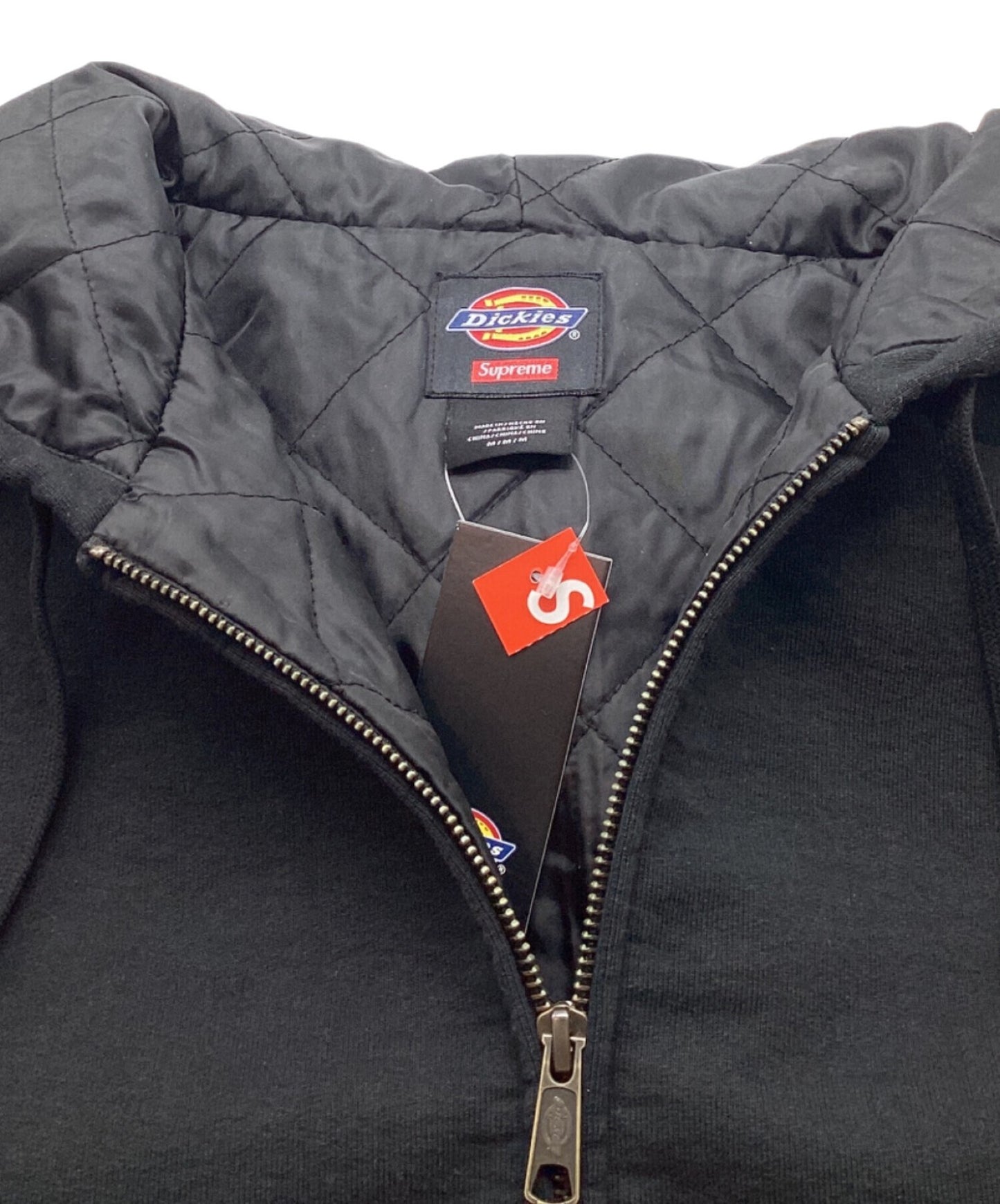 [Pre-owned] SUPREME Quilted Lined Zip Up Hooded Sweatshirt 24FW