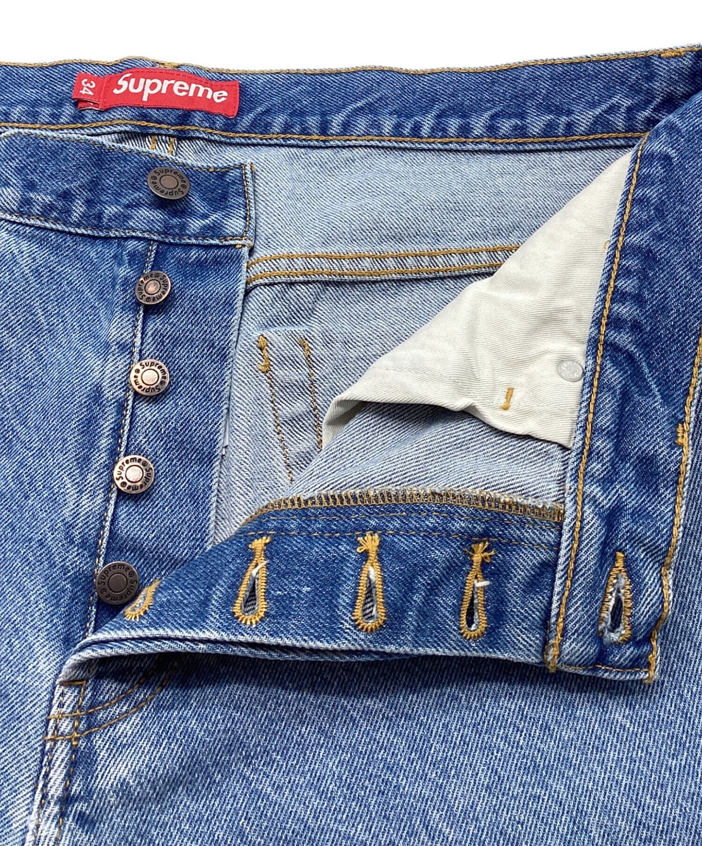 [Pre-owned] SUPREME Regular jeans "Washed Indigo".