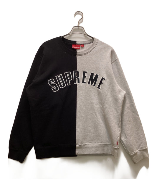 [Pre-owned] SUPREME Split Crewneck Sweatshirt/Split Crewneck Sweatshirt/Two Tone Sweatshirt