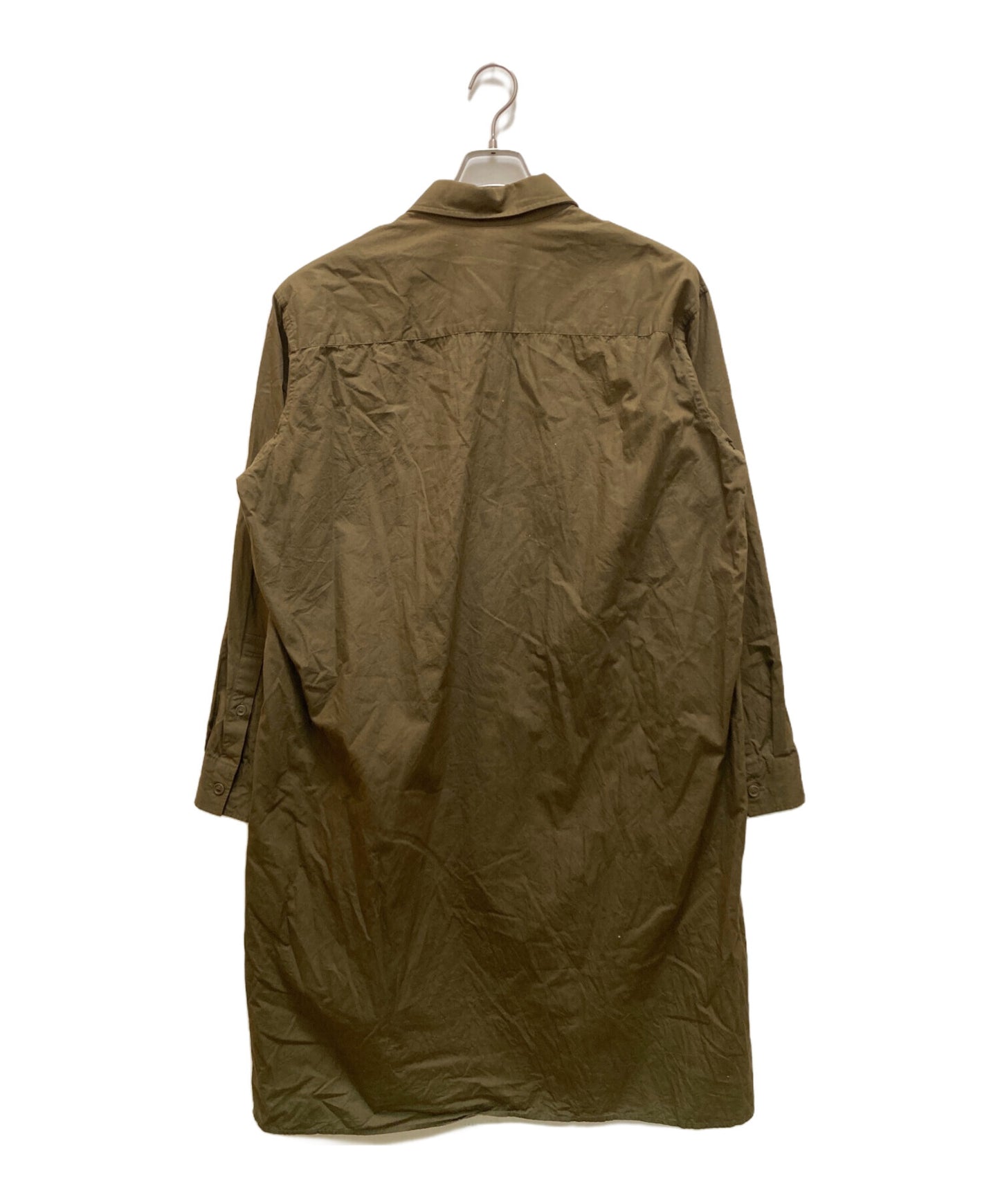 [Pre-owned] GROUND Y Cotton Broad Double Collar Big Shirt / Overshirt / Long / Coat / Dress GT-B13-004