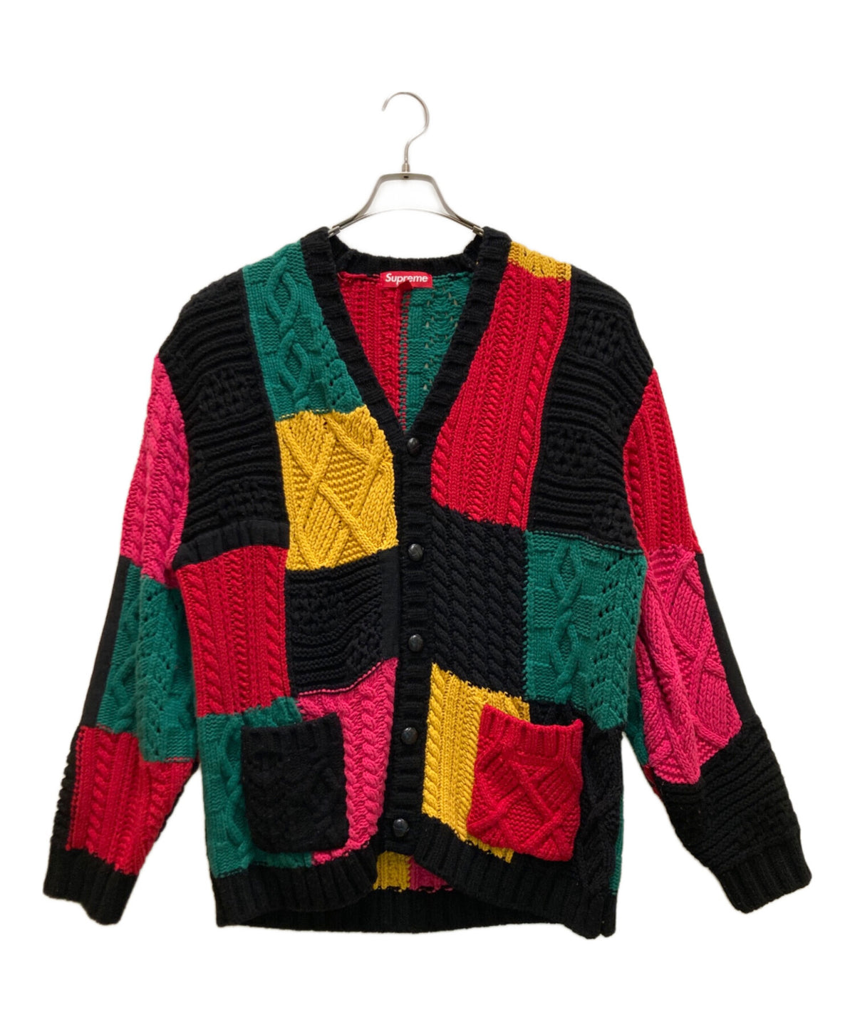 Pre-owned] SUPREME Patchwork Cable Knit Cardigan Patchwork Cable 