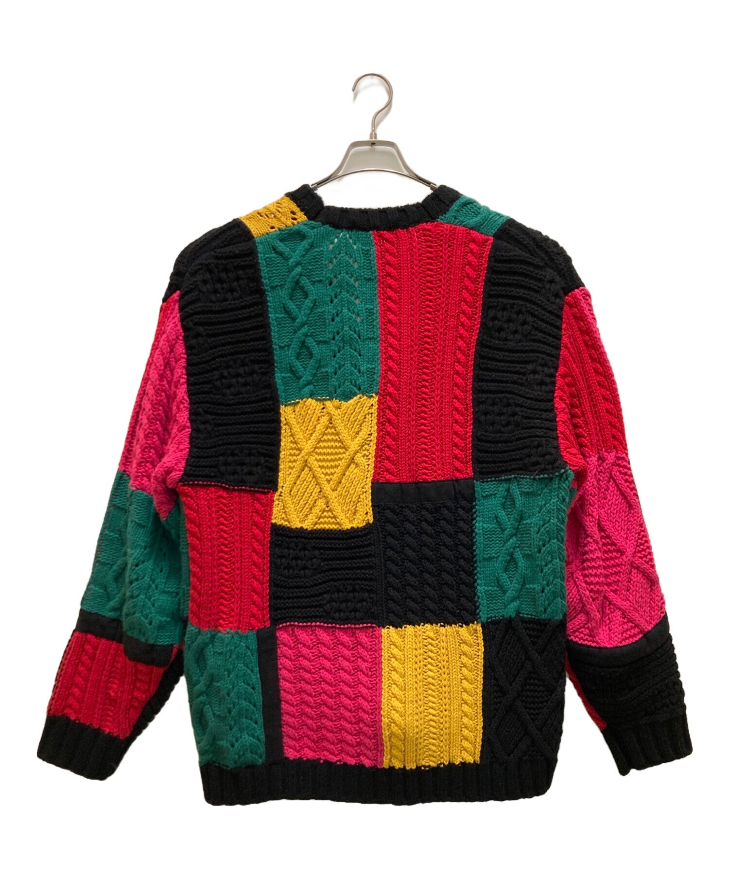 Pre-owned] SUPREME Patchwork Cable Knit Cardigan Patchwork Cable
