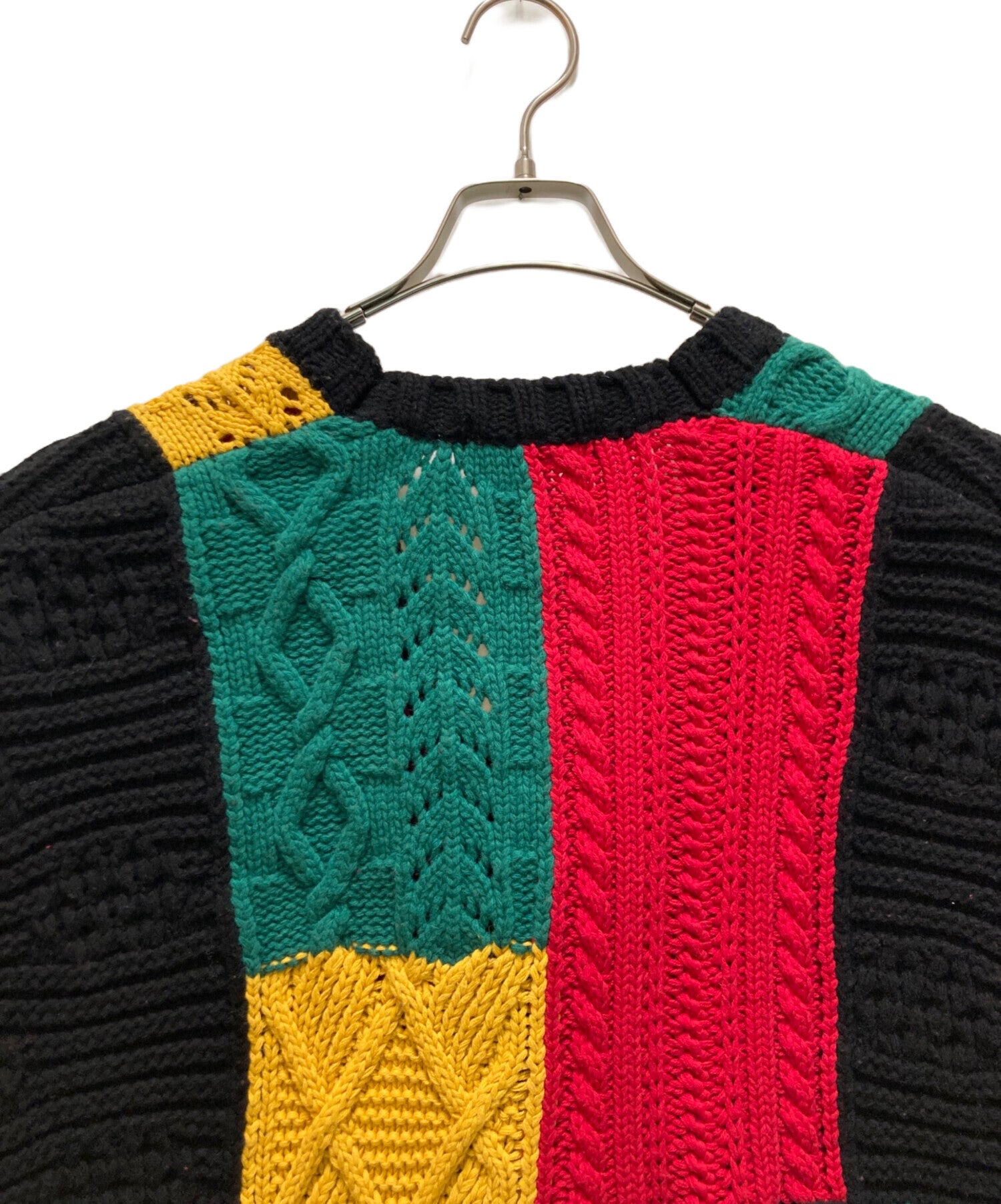 Pre-owned] SUPREME Patchwork Cable Knit Cardigan Patchwork Cable