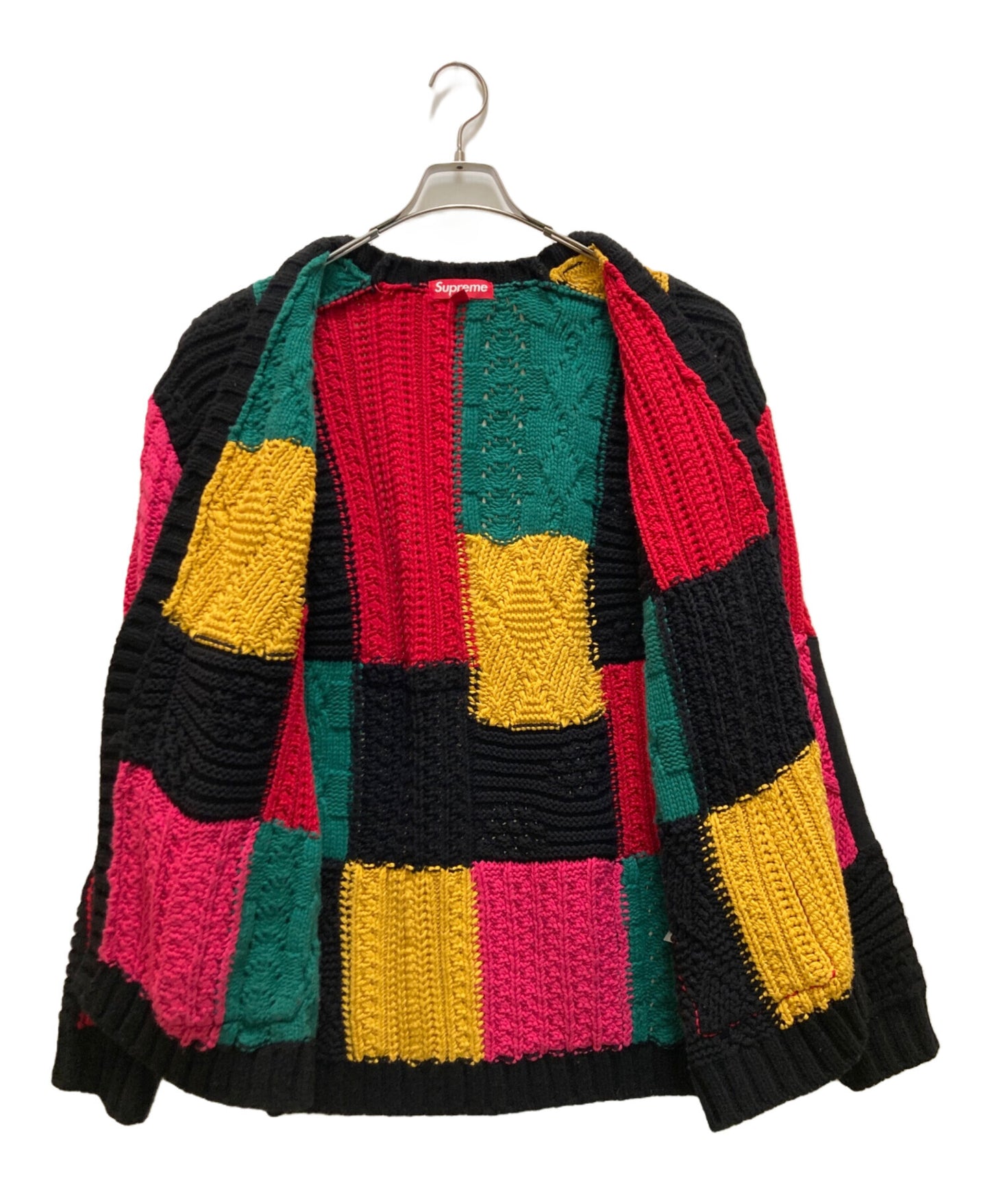 [Pre-owned] SUPREME Patchwork Cable Knit Cardigan Patchwork Cable Knit Cardigan Knit Cardigan