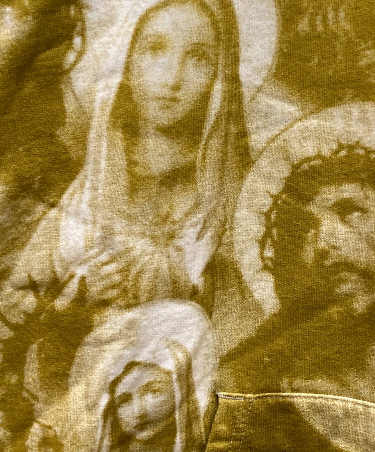 [Pre-owned] SUPREME Jesus and Mary Hooded Sweatshirt "Yellow" Long-Sleeve Top