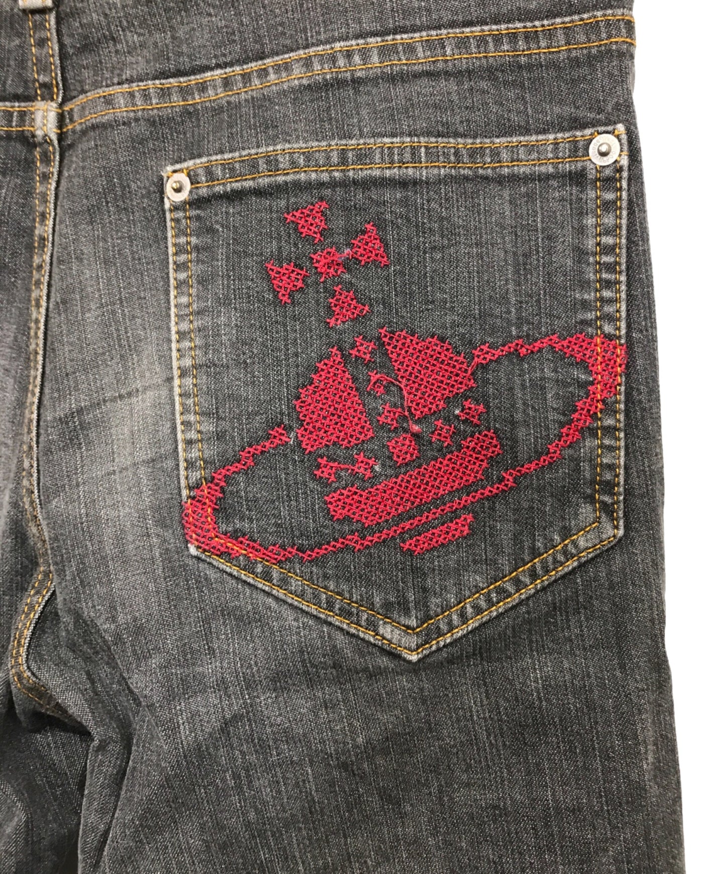 [Pre-owned] Vivienne Westwood man Big Orb Embroidered Skinny Denim Pants