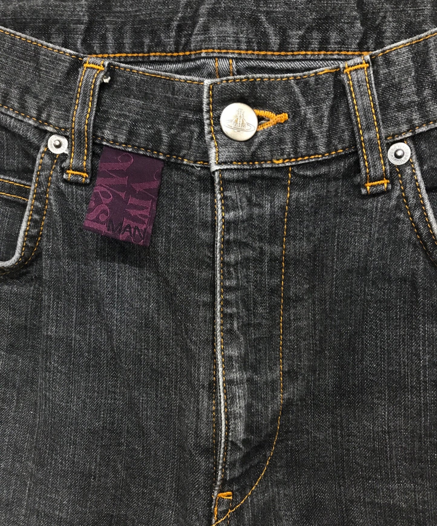 [Pre-owned] Vivienne Westwood man Big Orb Embroidered Skinny Denim Pants