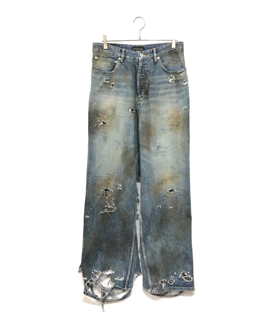 [Pre-owned] BALENCIAGA 23SS SUPER DESTROYED BAGGY denim pants 745248 tnw014012