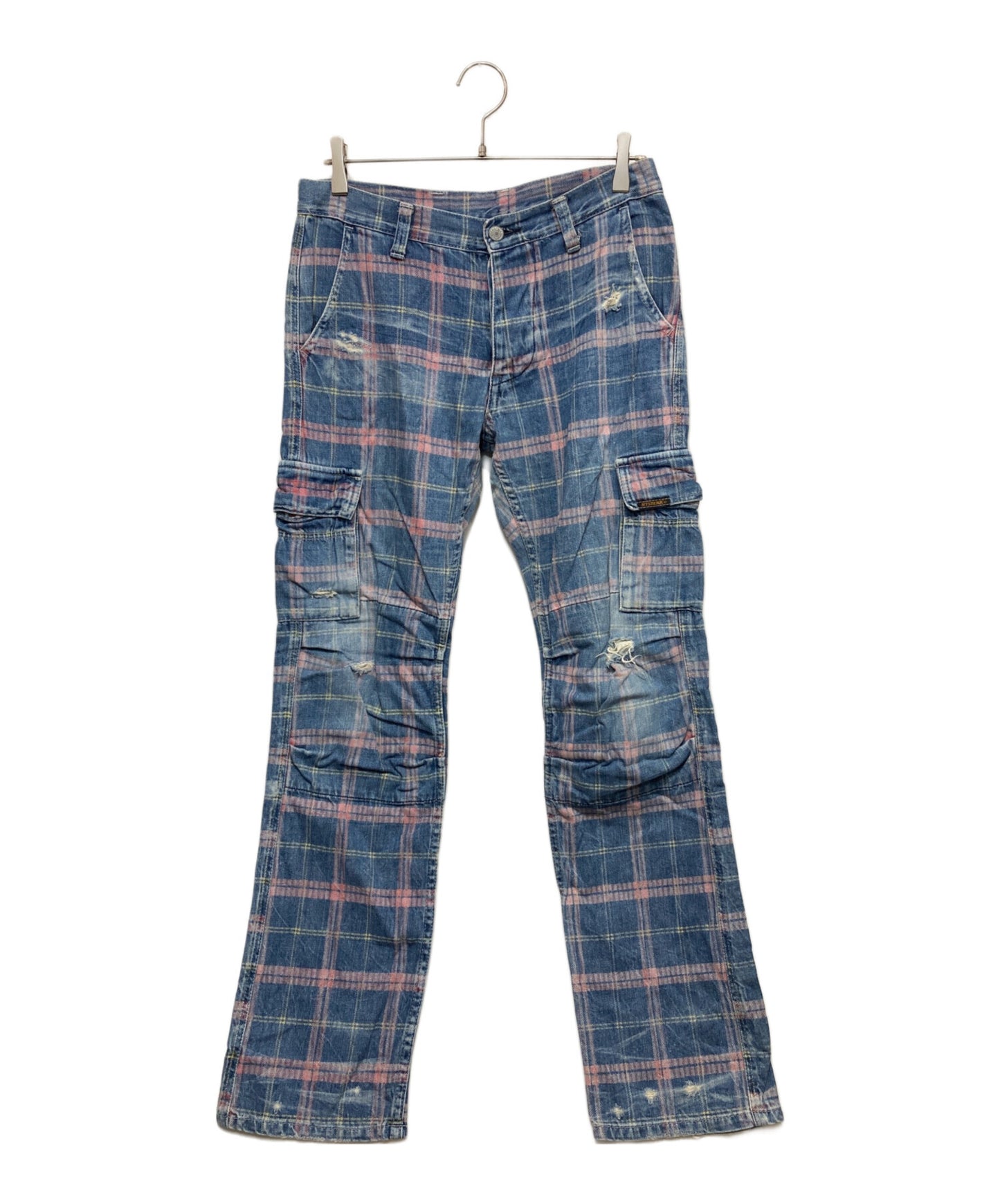 [Pre-owned] Hysteric Glamour Old Check Denim Cargo Pants 2AP-4440