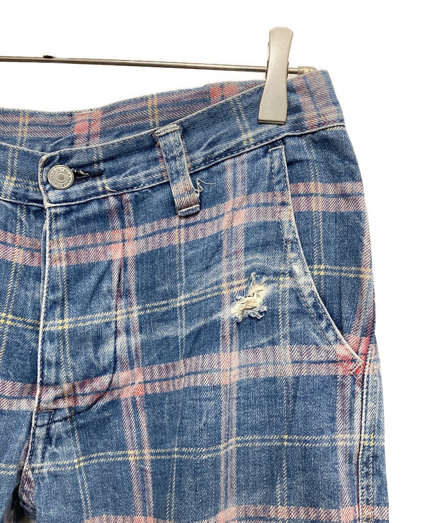 [Pre-owned] Hysteric Glamour Old Check Denim Cargo Pants 2AP-4440