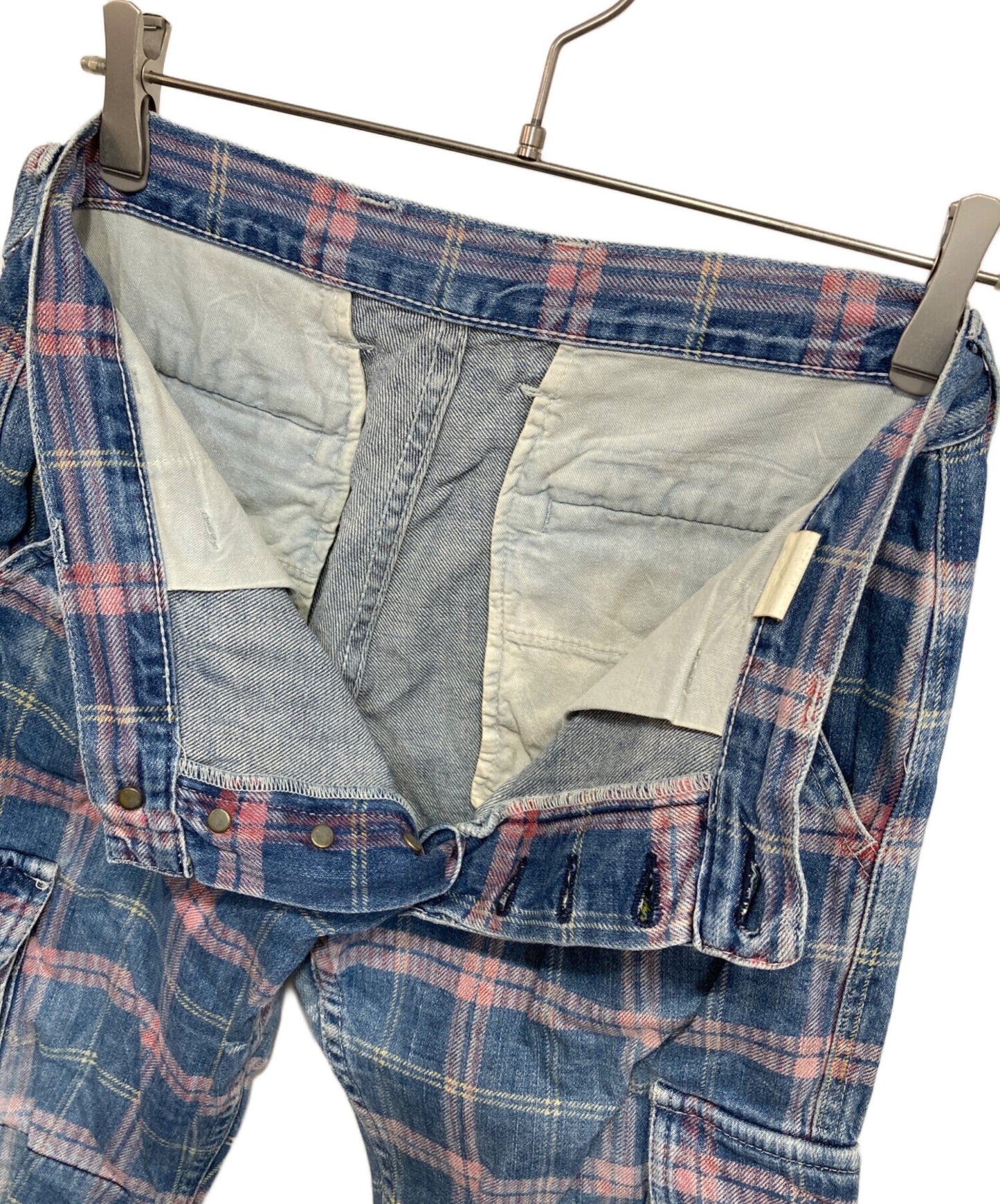 [Pre-owned] Hysteric Glamour Old Check Denim Cargo Pants 2AP-4440
