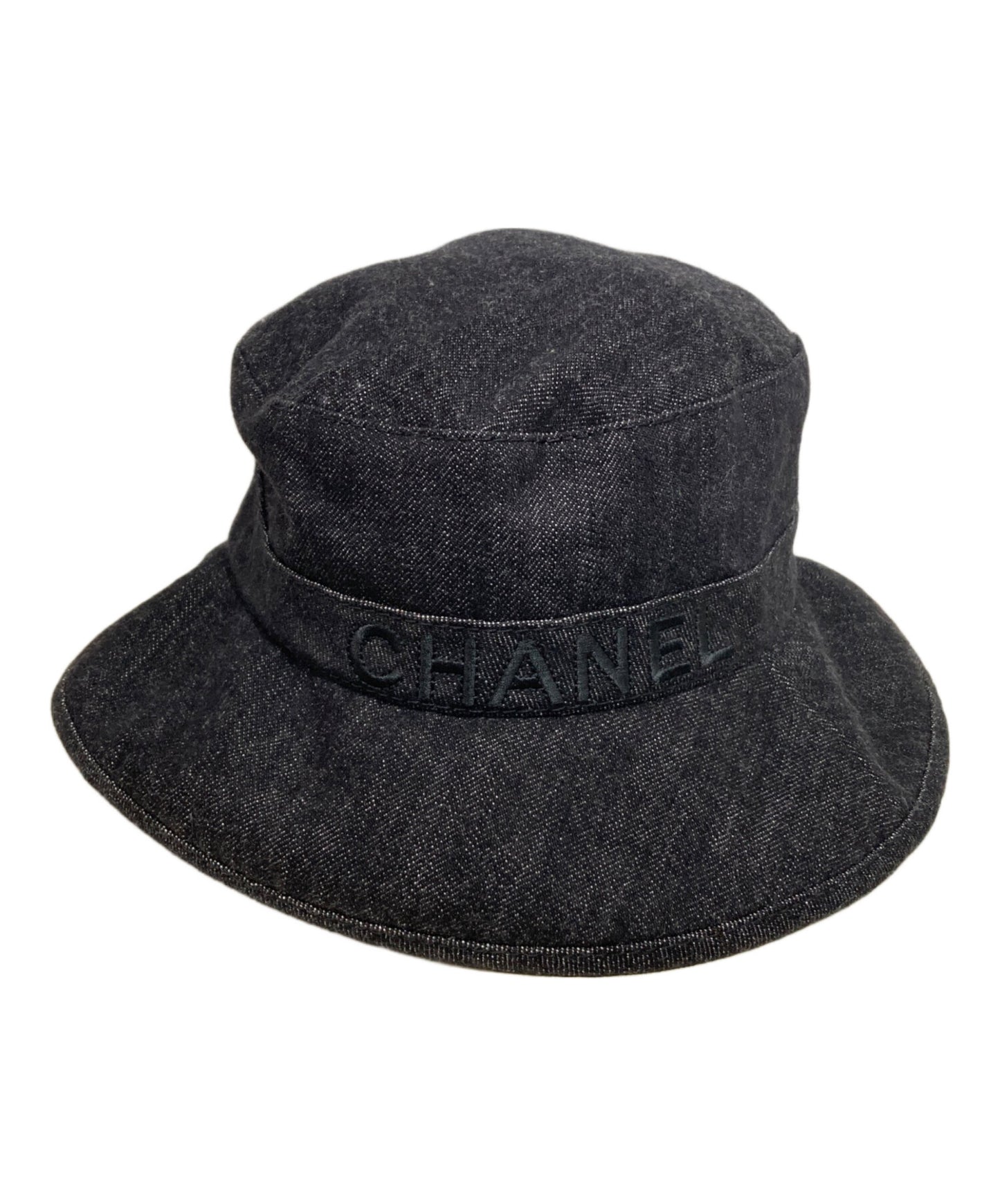 [Pre-owned] CHANEL Logo Embroidered Denim Bucket Hat