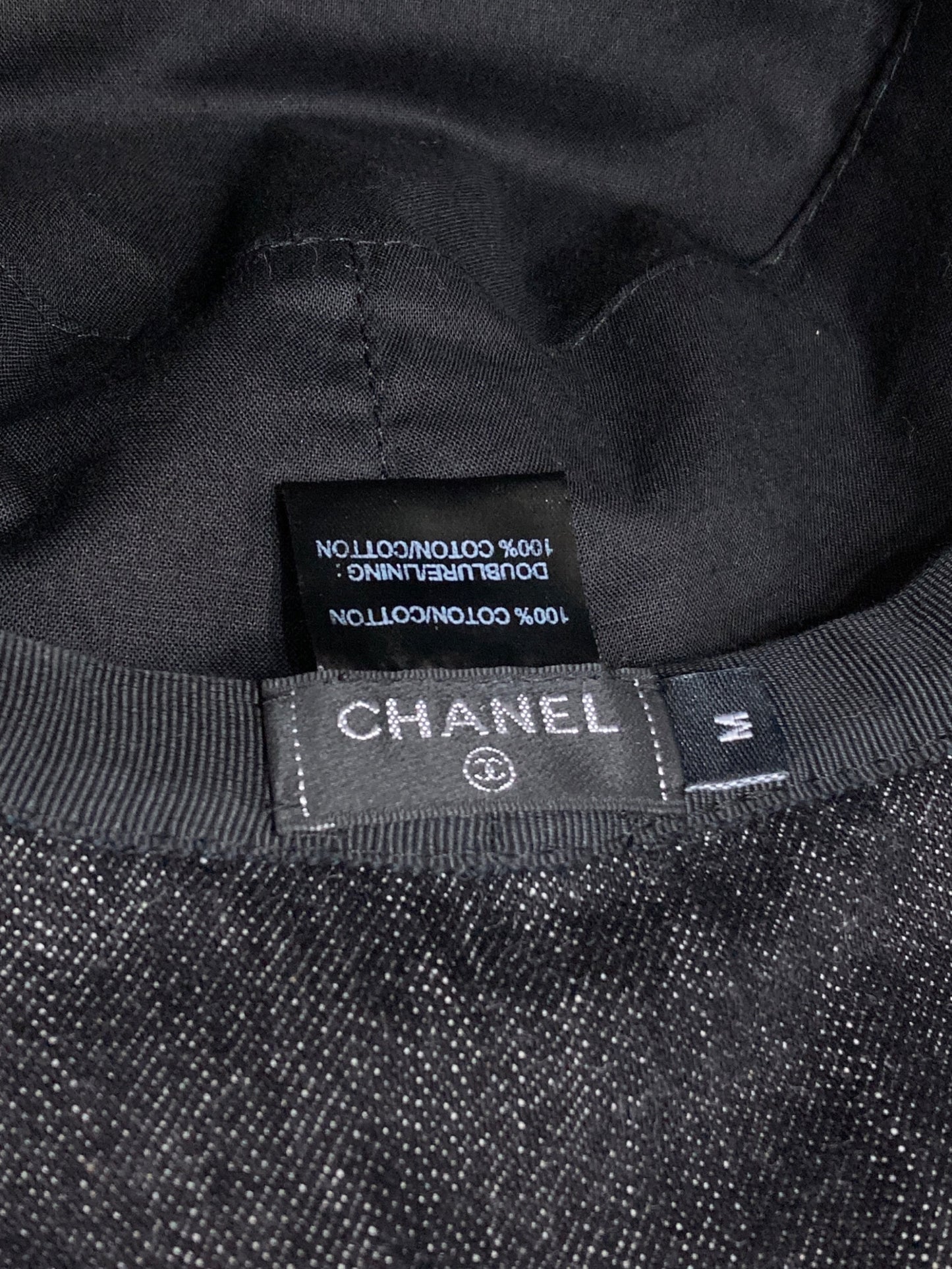 [Pre-owned] CHANEL Logo Embroidered Denim Bucket Hat