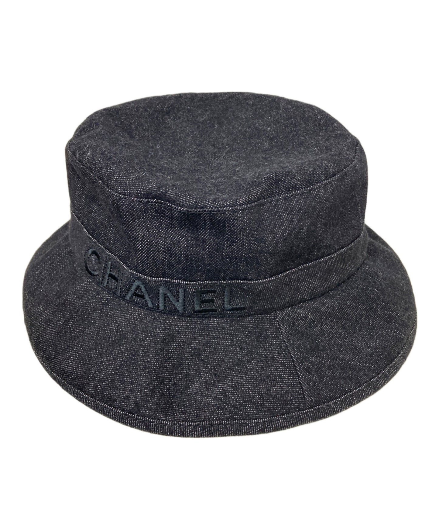 [Pre-owned] CHANEL Logo Embroidered Denim Bucket Hat