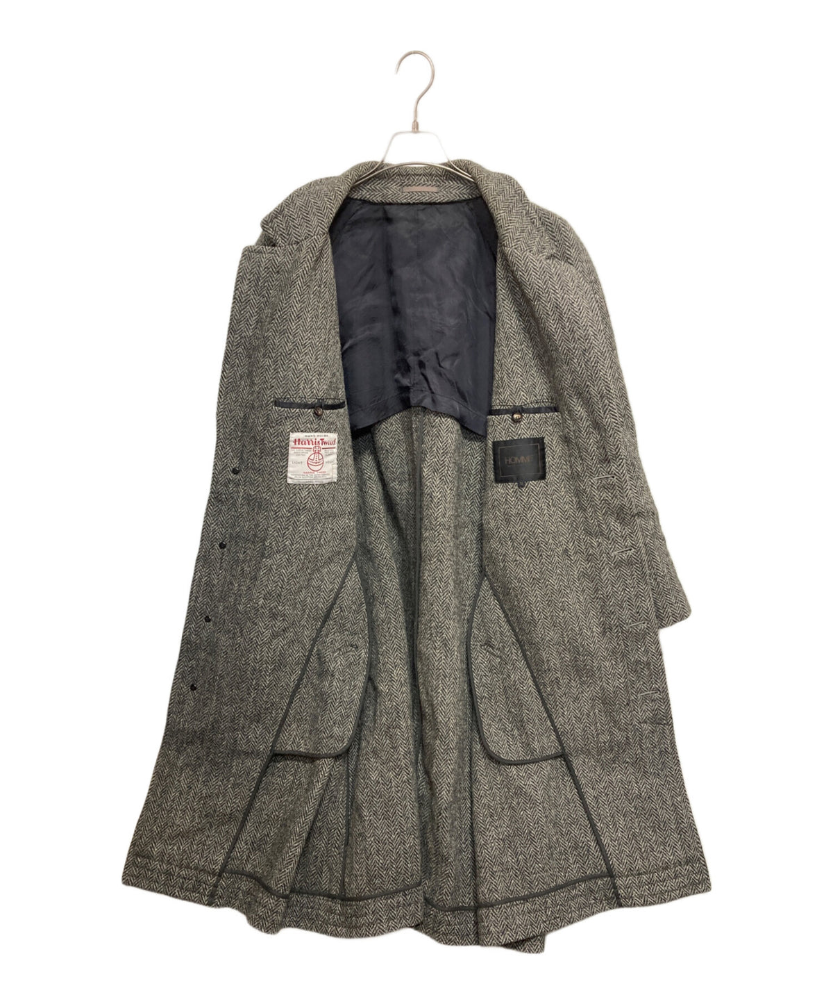 [Pre-owned] COMME des GARCONS HOMME 80s Herringbone Stun Collar Coat HC-090120M