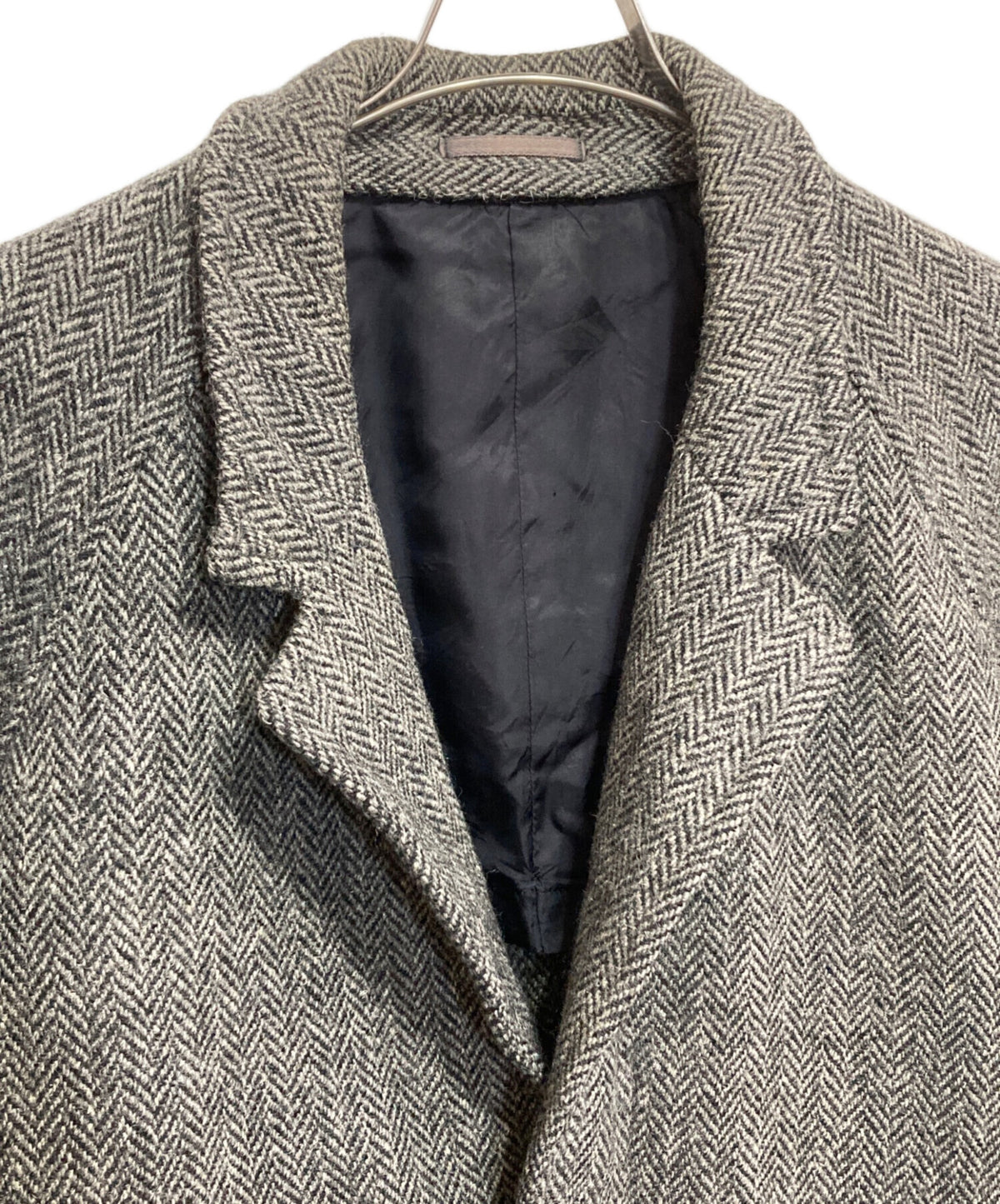 [Pre-owned] COMME des GARCONS HOMME 80s Herringbone Stun Collar Coat HC-090120M