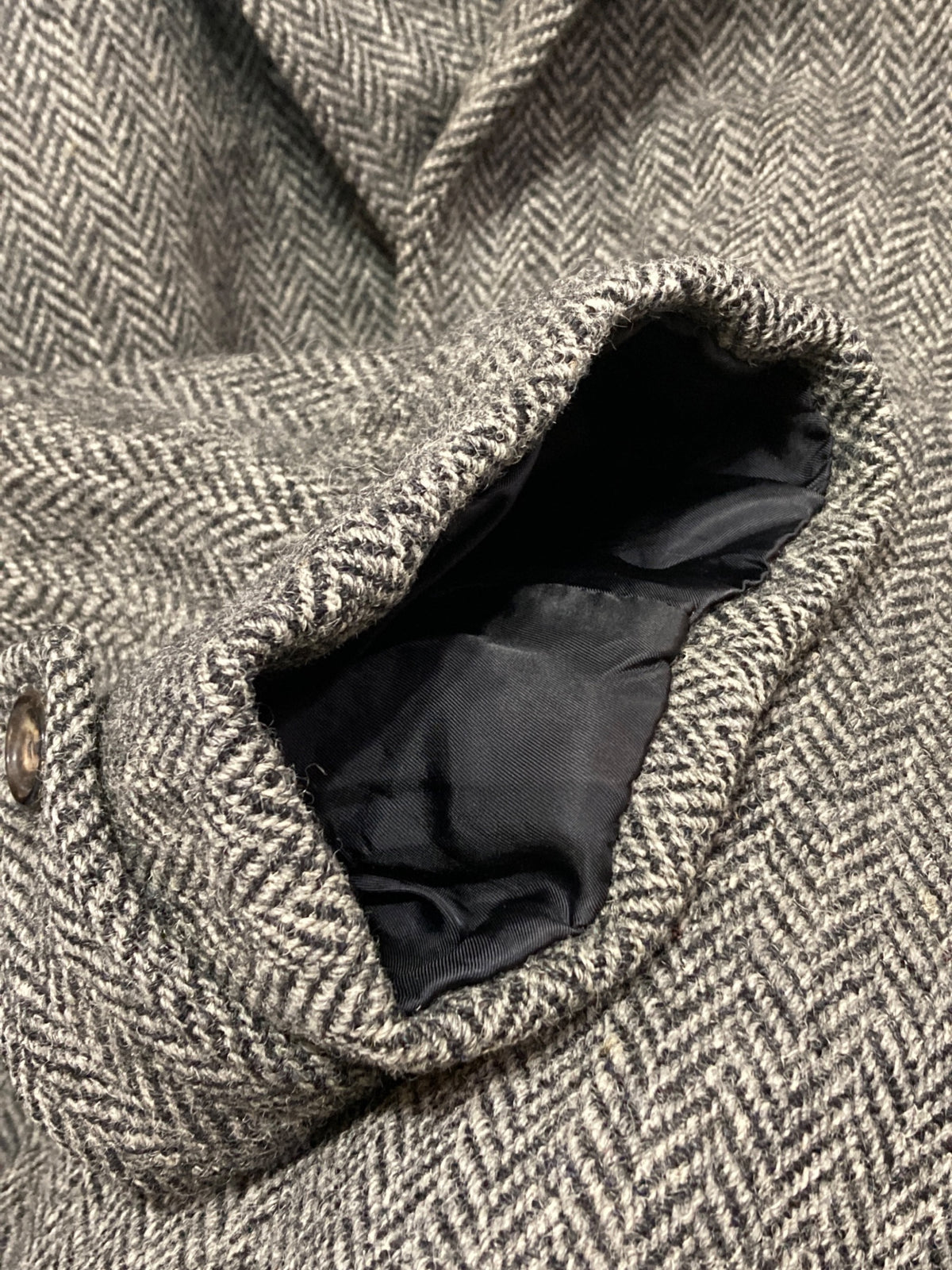 [Pre-owned] COMME des GARCONS HOMME 80s Herringbone Stun Collar Coat HC-090120M