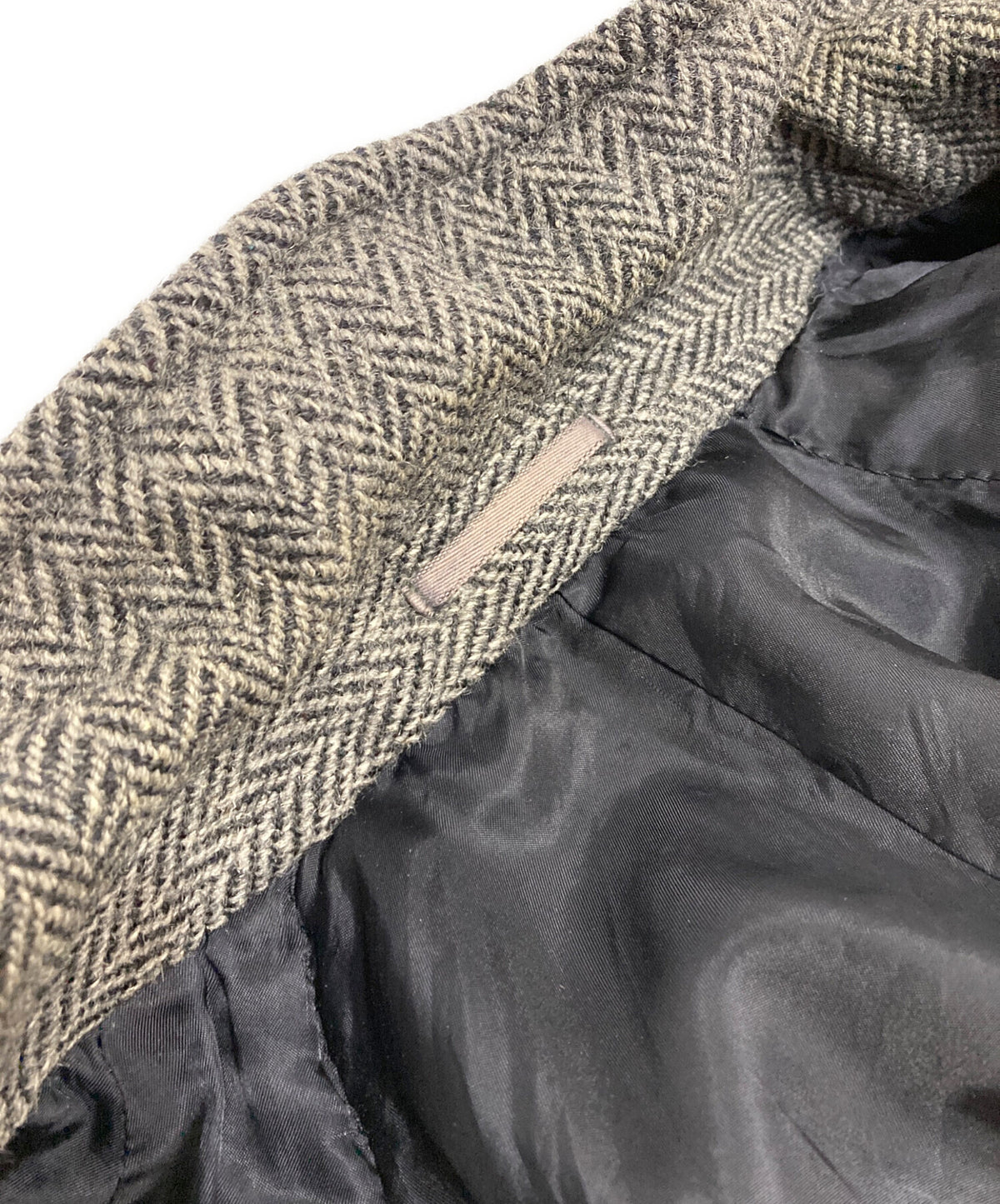 [Pre-owned] COMME des GARCONS HOMME 80s Herringbone Stun Collar Coat HC-090120M