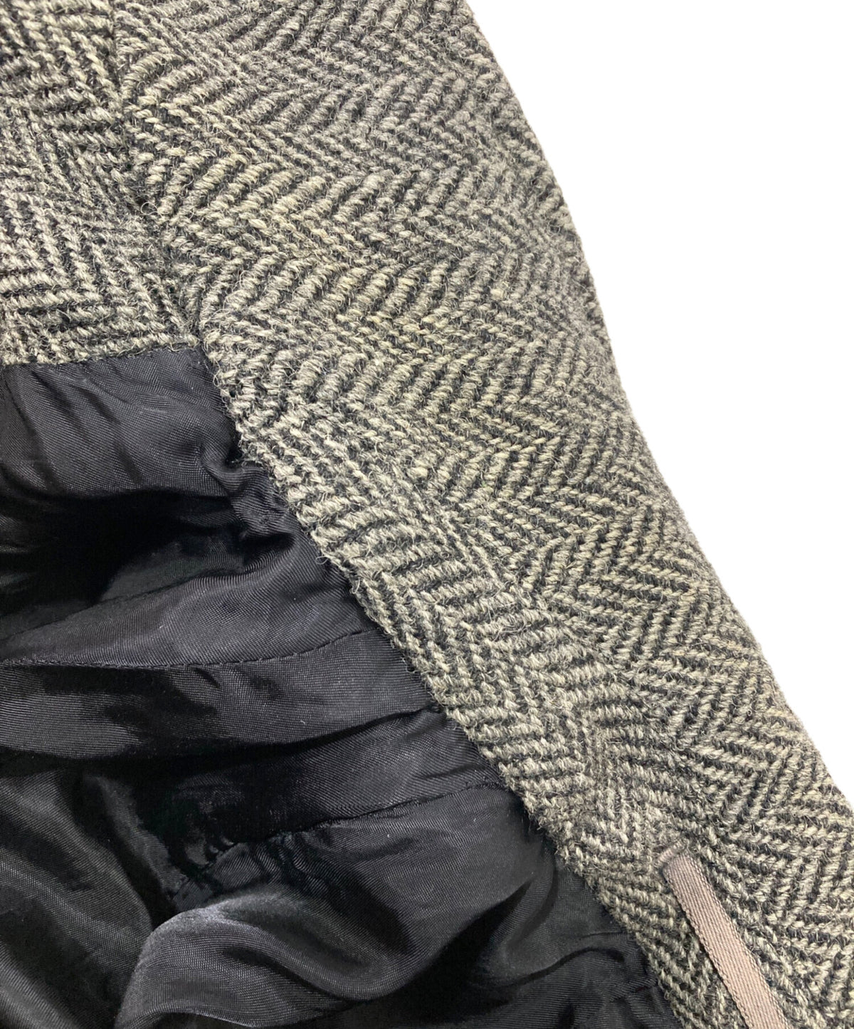 [Pre-owned] COMME des GARCONS HOMME 80s Herringbone Stun Collar Coat HC-090120M