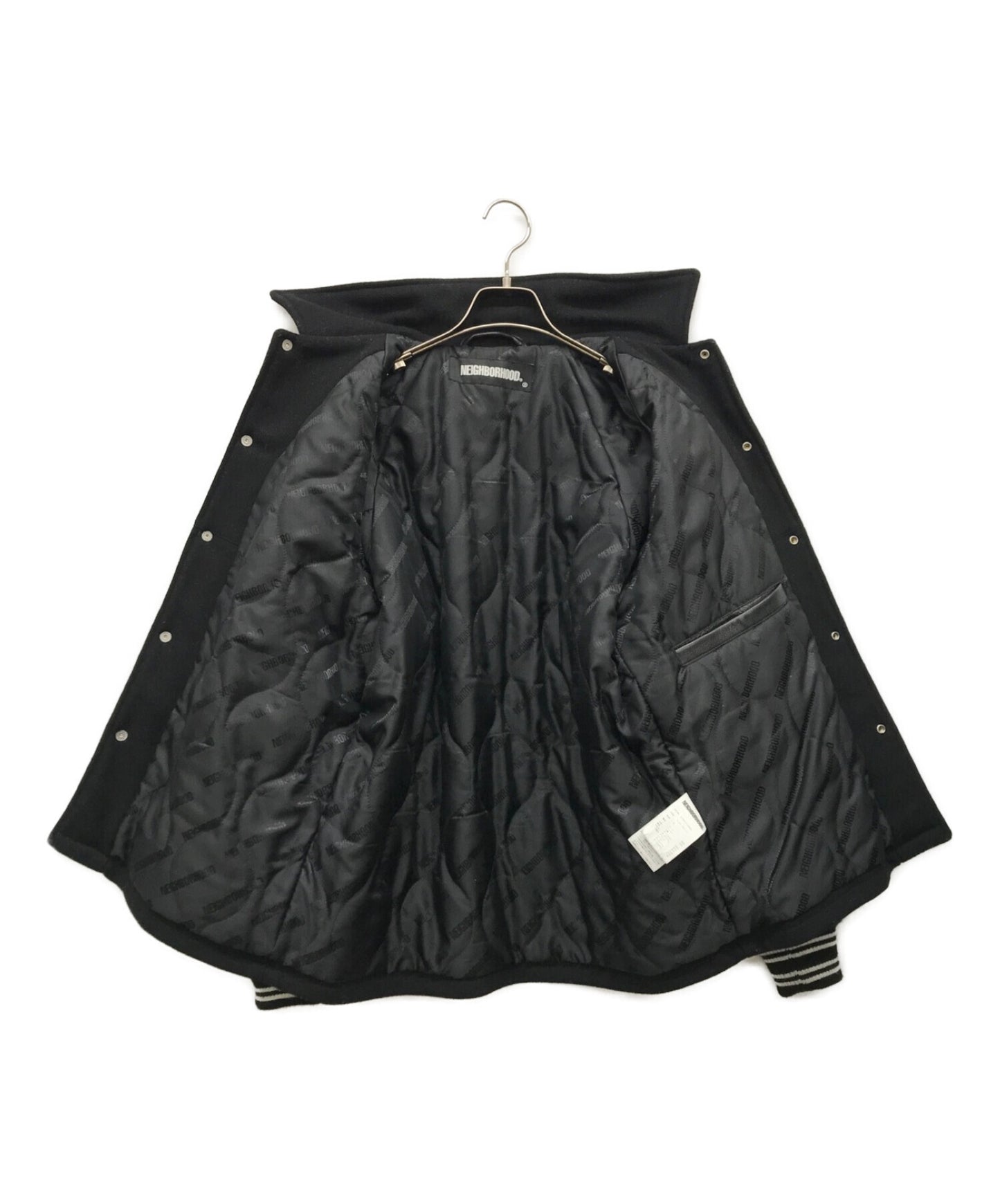 [Pre-owned] NEIGHBORHOOD Leather Sleeve Varsity Jacket 212SZNH-JKM03