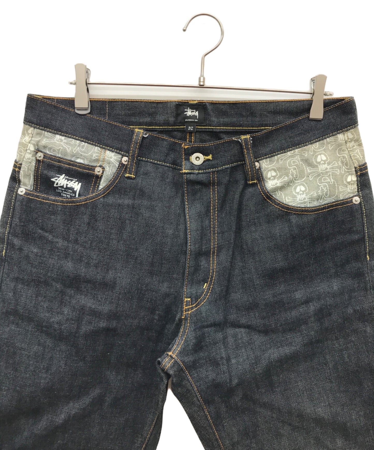 [Pre-owned] stussy Skull Print Denim Pants