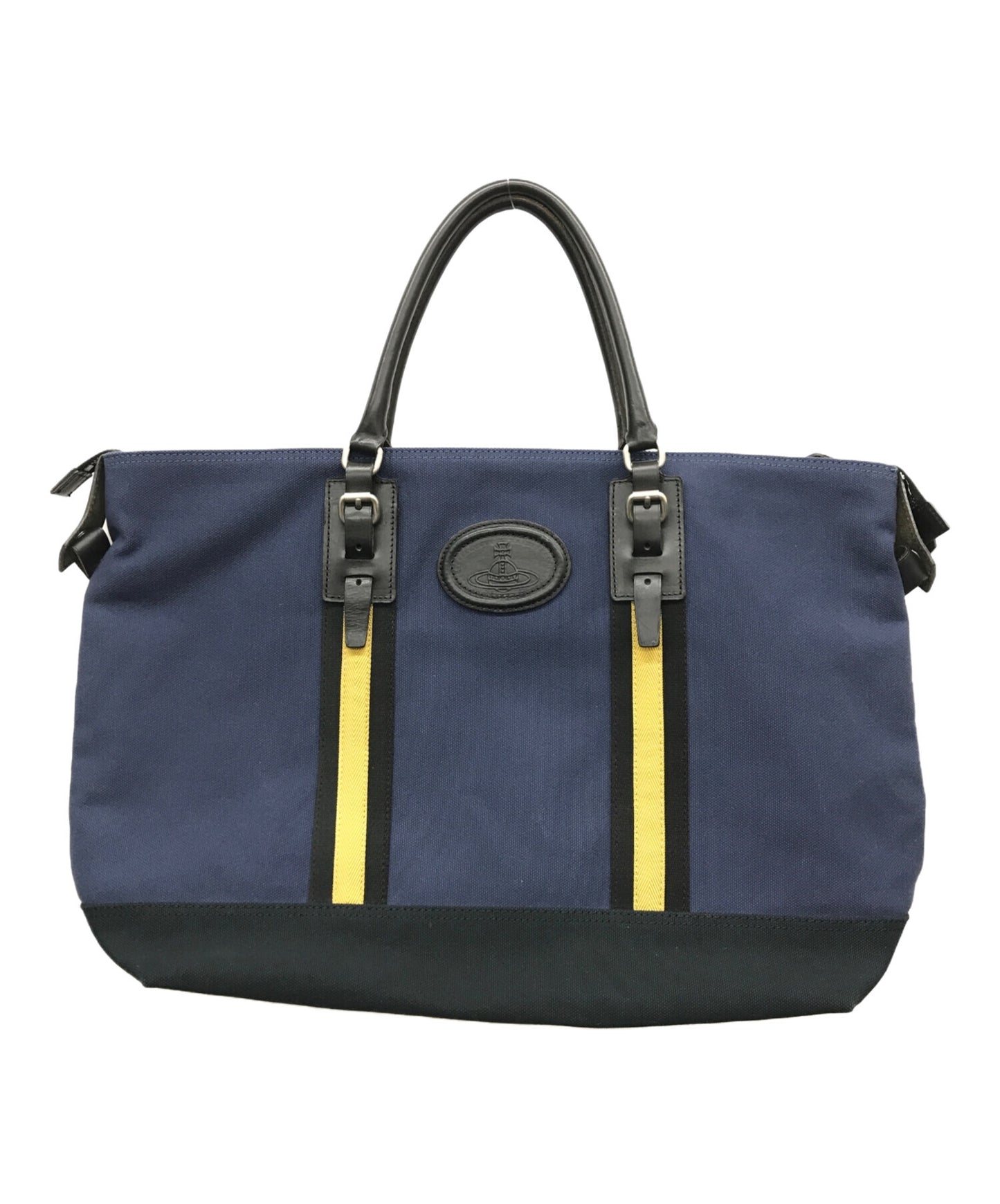 [Pre-owned] Vivienne Westwood Leather handle canvas tote bag