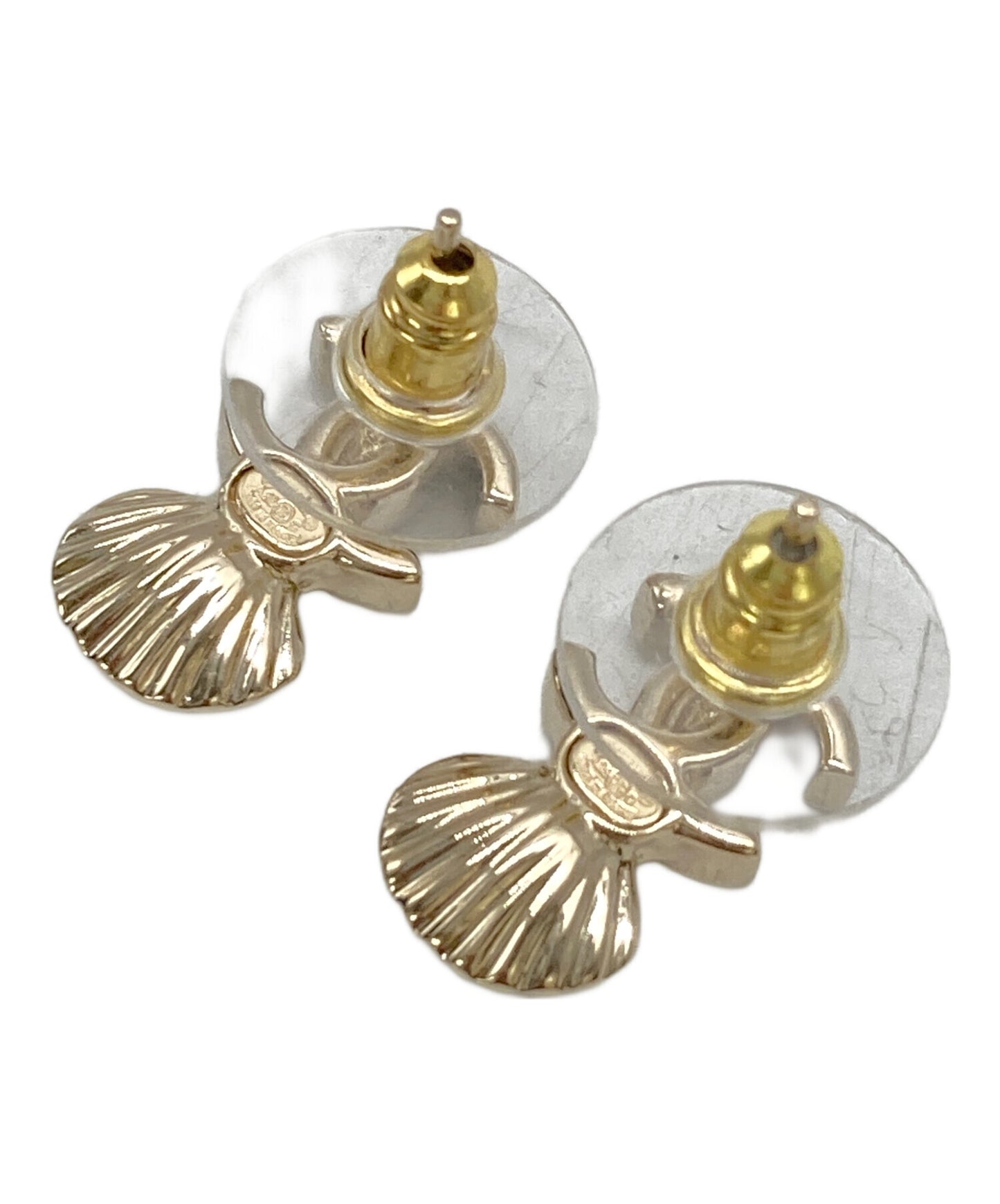 [Pre-owned] CHANEL Shell Pearl Coco Mark Earrings
