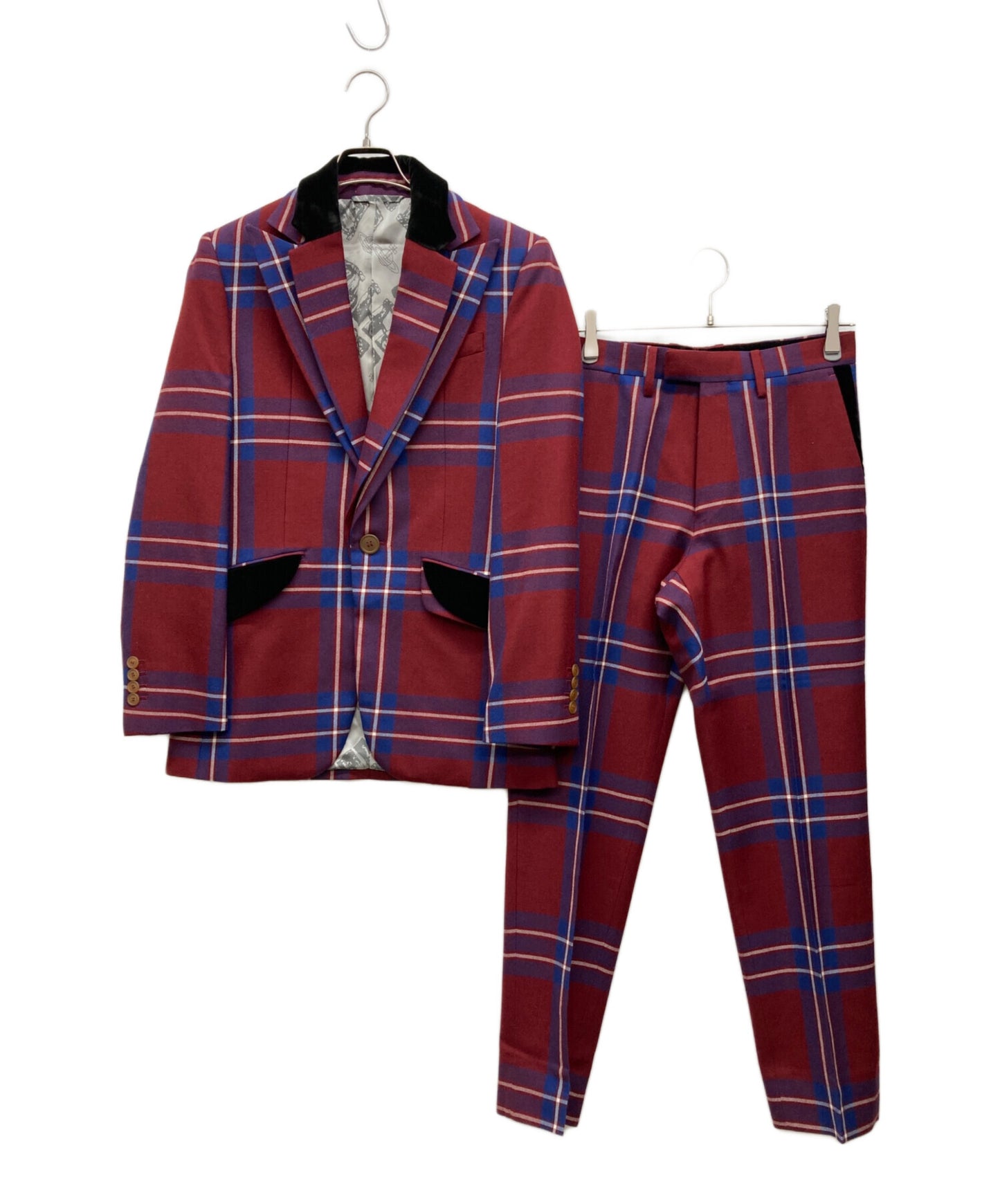 [Pre-owned] Vivienne Westwood man Tartan Check Double Lapel Jacket Jacket VW-V5-71570 Pants VW-V5-71571