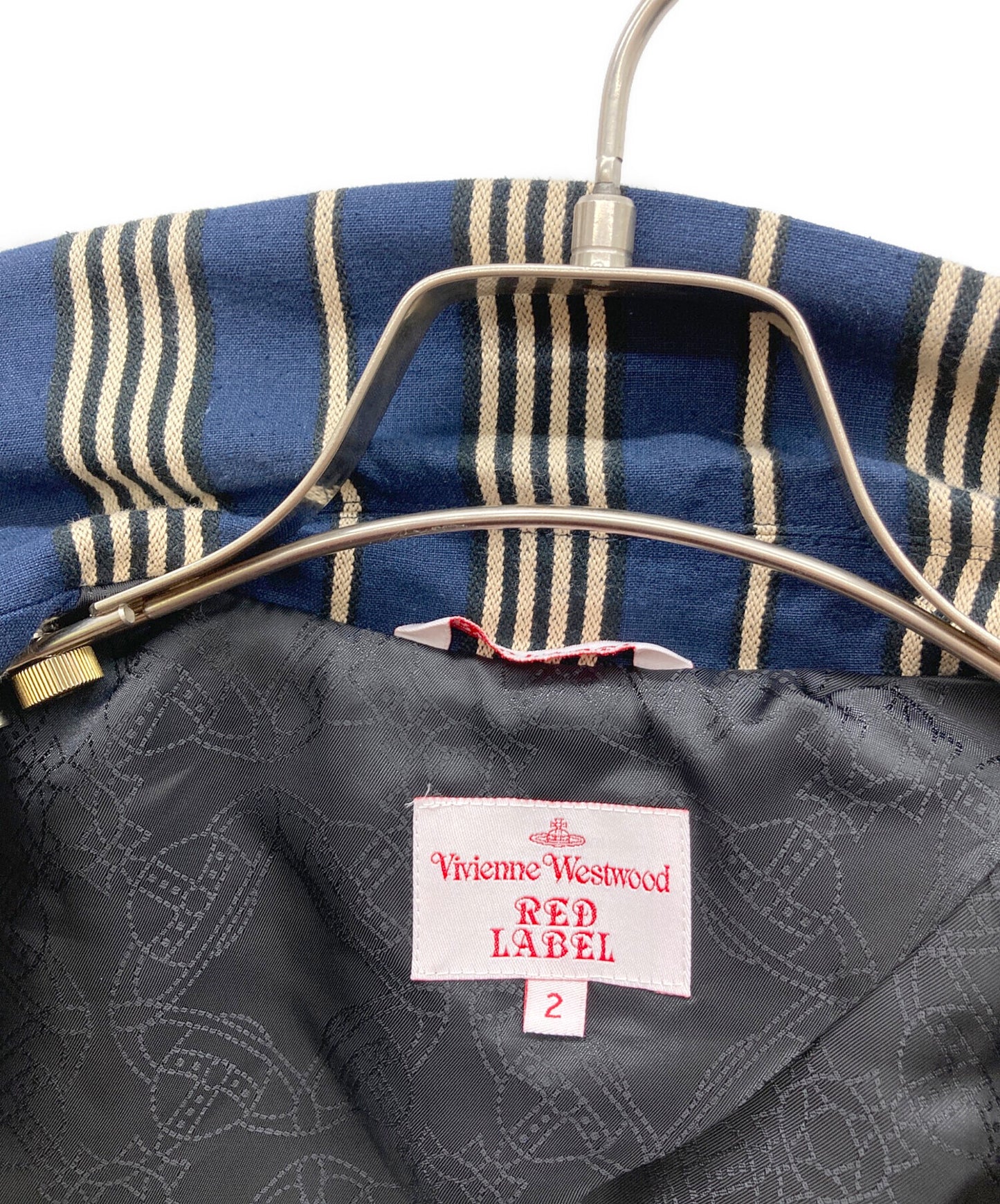 [Pre-owned] Vivienne Westwood RED LABEL Peaked Lapel Double-Breasted Striped Jacket jacket 16-01-491011 pants 16-01-791013