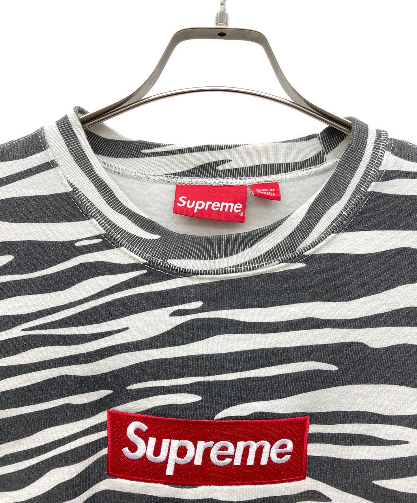 [Pre-owned] SUPREME Box Logo Crewneck Zebra