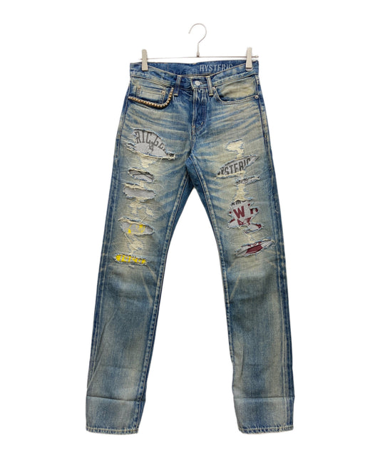 [Pre-owned] Hysteric Glamour CPR Processed Denim Pants 02221AP04
