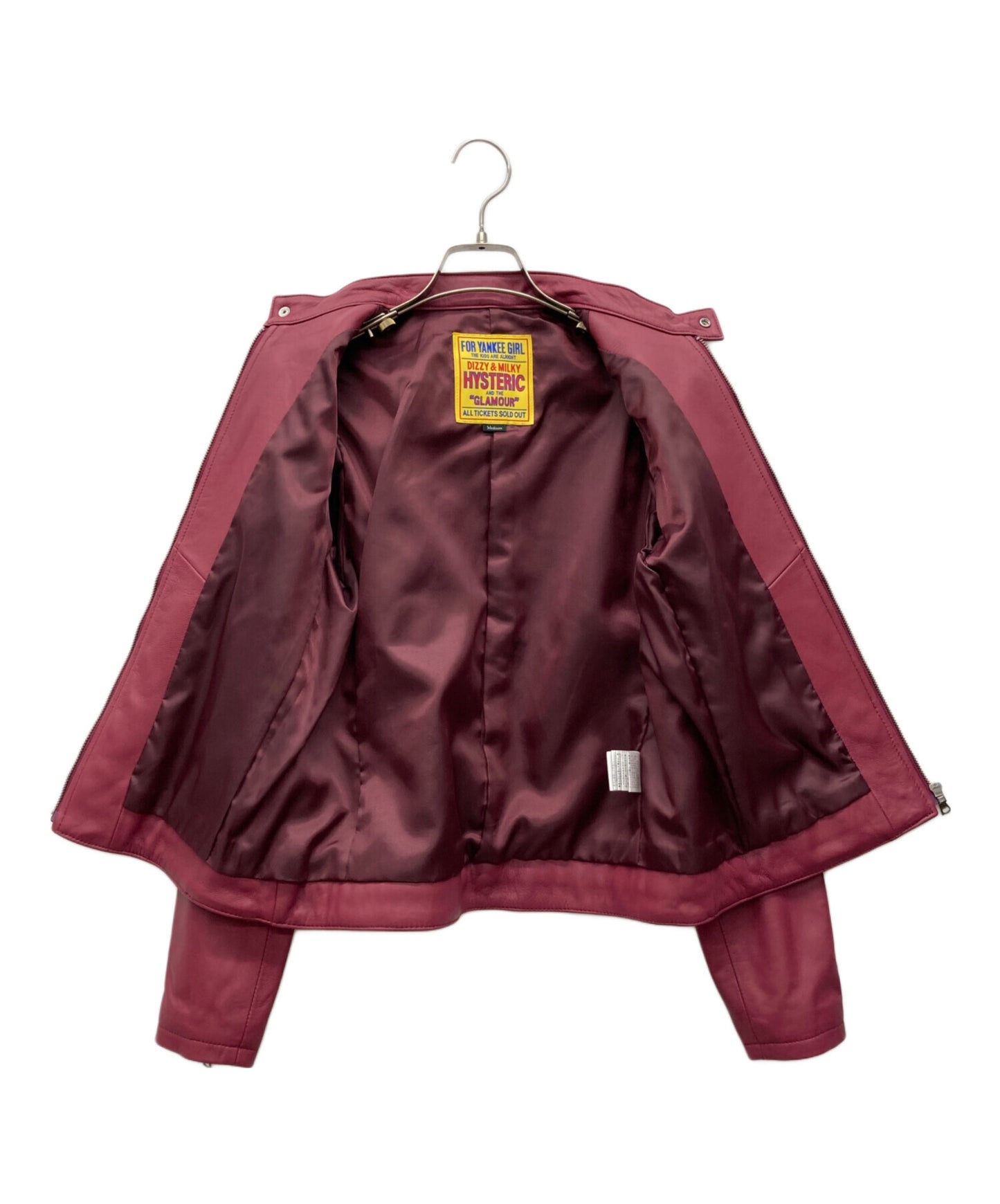 [Pre-owned] Hysteric Glamour CAFE RACER Patch Lamb Leather Single Riders Jacket 01233LB01