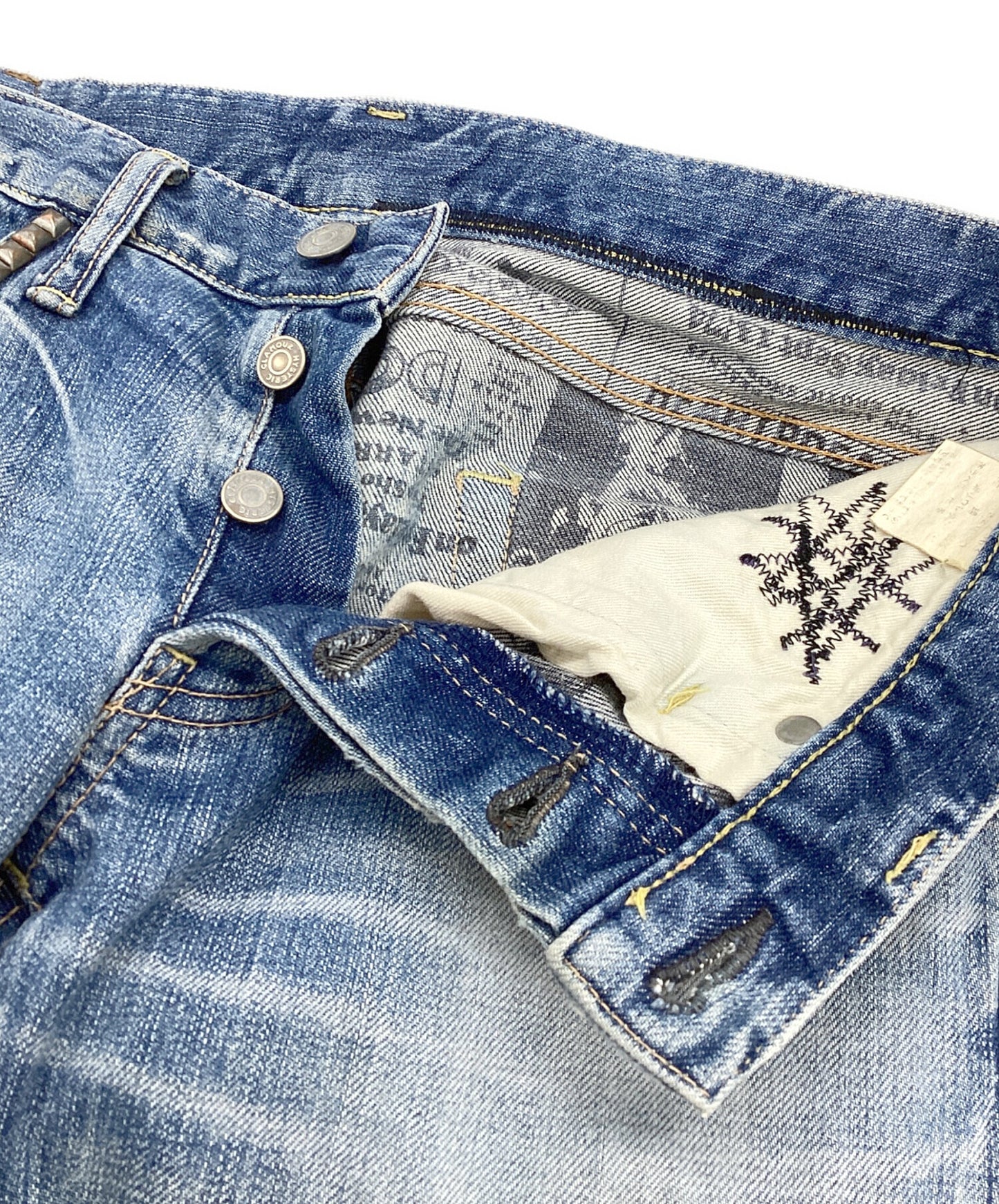 [Pre-owned] Hysteric Glamour Studded Damaged Denim Pants