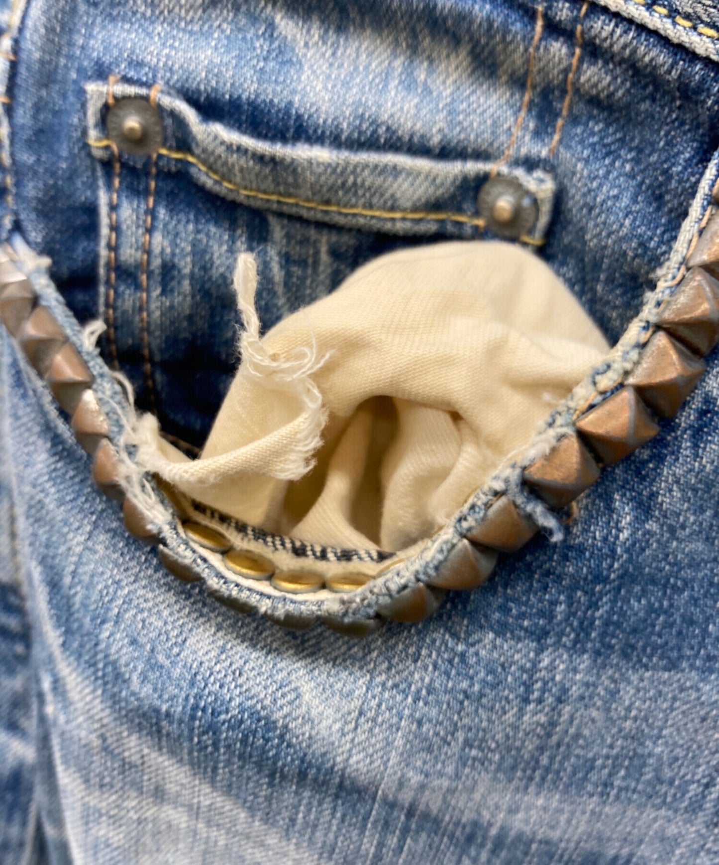 [Pre-owned] Hysteric Glamour Studded Damaged Denim Pants