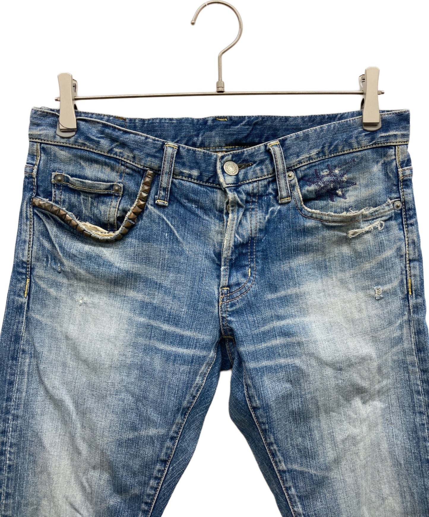 [Pre-owned] Hysteric Glamour Studded Damaged Denim Pants
