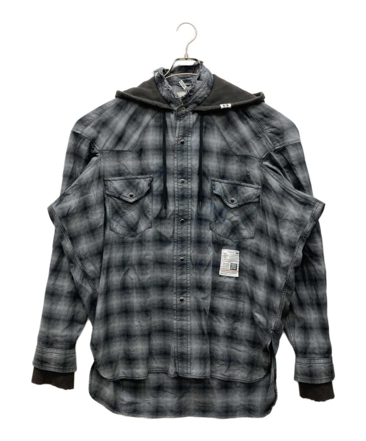 [Pre-owned] Maison MIHARA YASUHIRO Hoodie and Checkered Shirt Set J14SH183