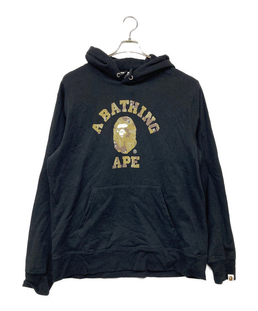 [Pre-owned] A BATHING APE Printed Hoodie/Bitmap College Pullover Hoodie 0ZXSWM114015N