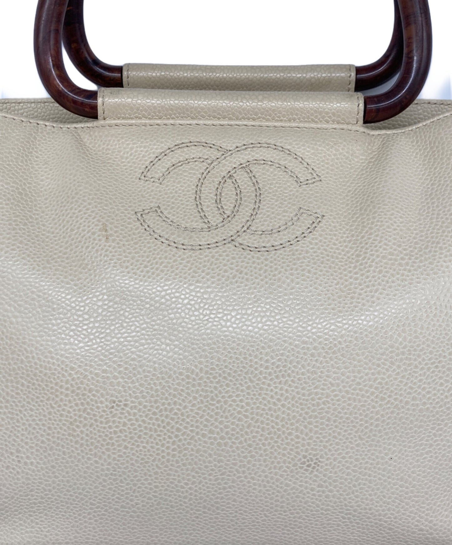 [Pre-owned] CHANEL Coco Mark Wood Handle Bag